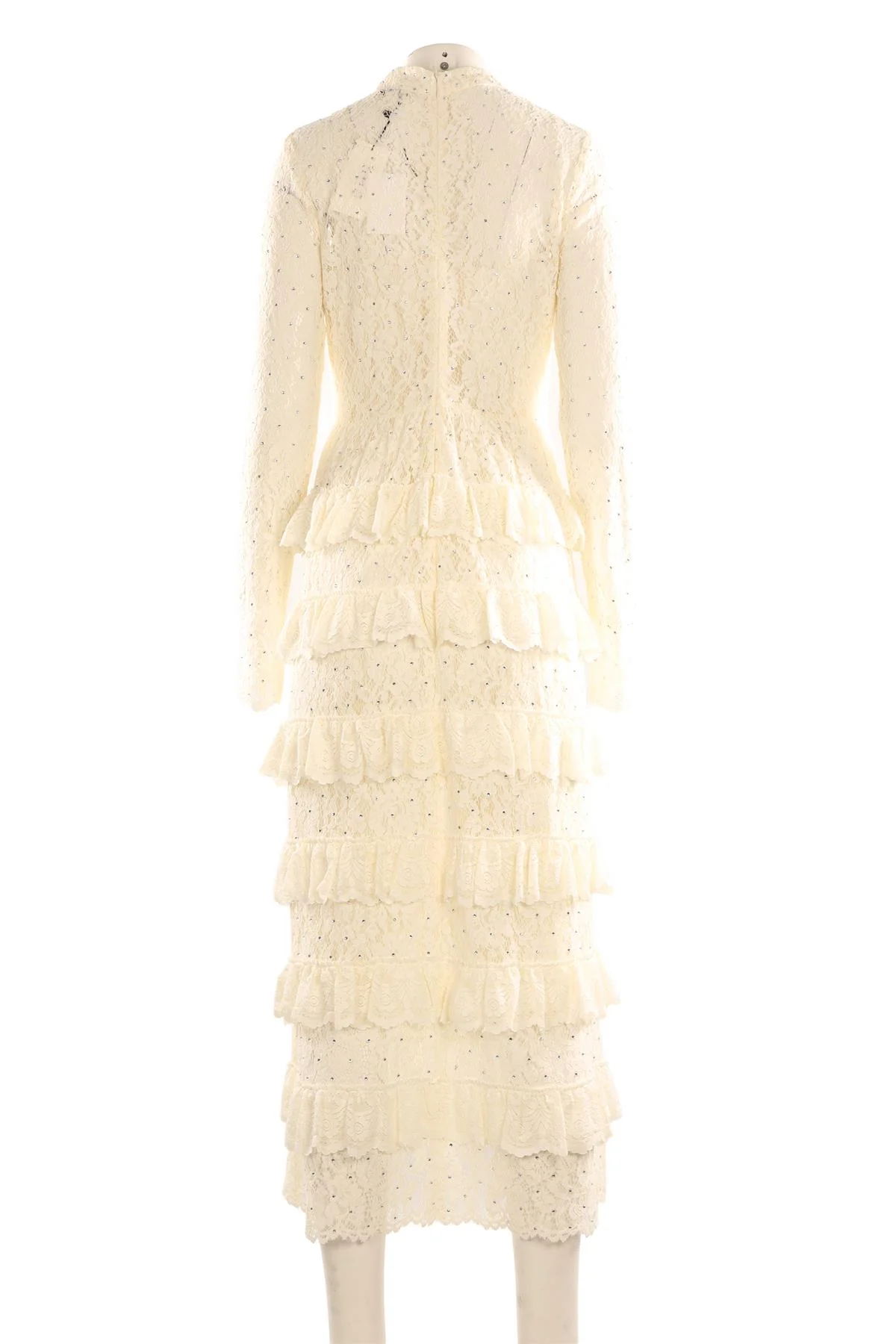 SEA NEW YORK CREAM LACE MAXI DRESS US 8 UK 4 - Image 4