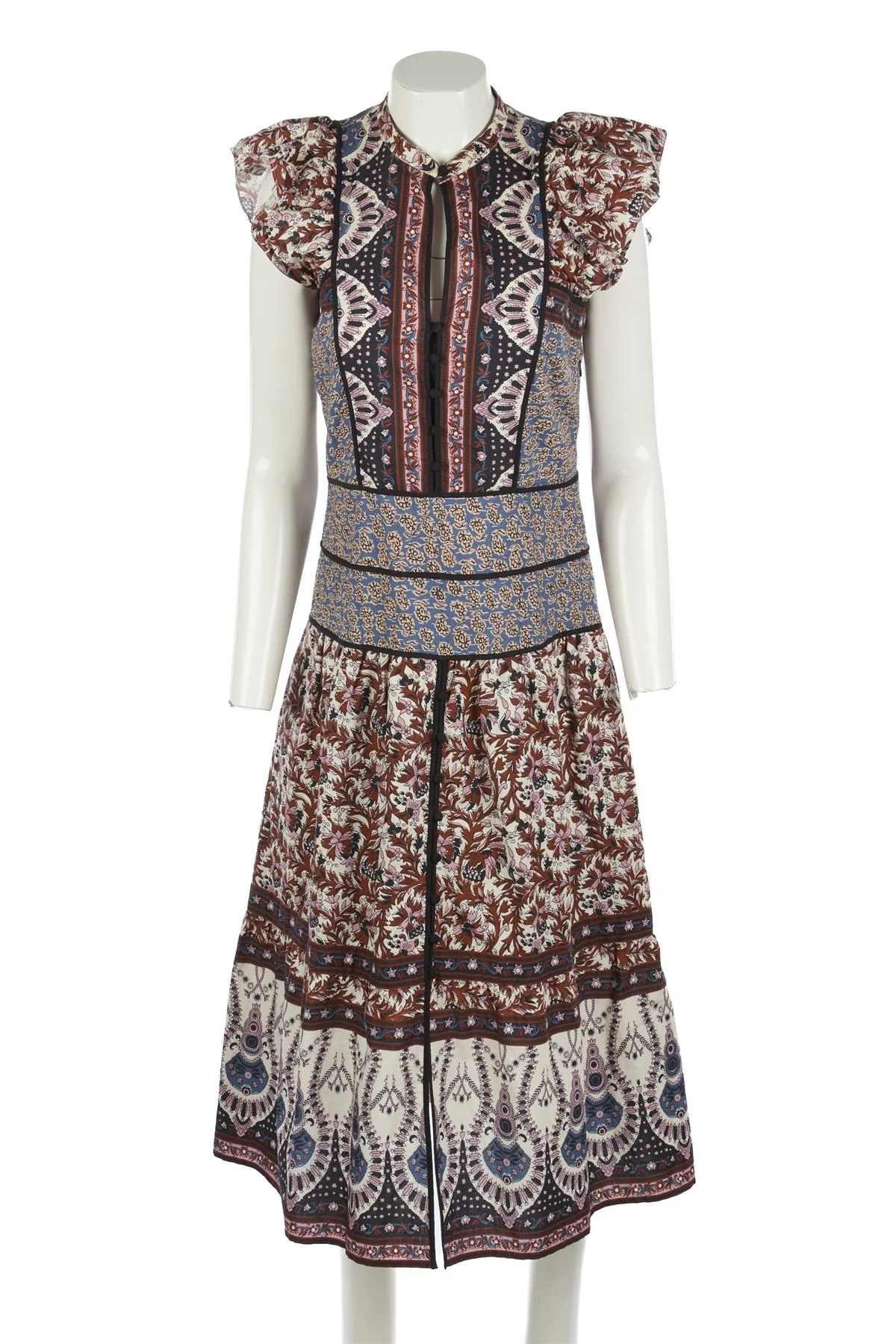SEA NEW YORK MULTI COTTON MAXI DRESS US 6 UK 10 - Image 2