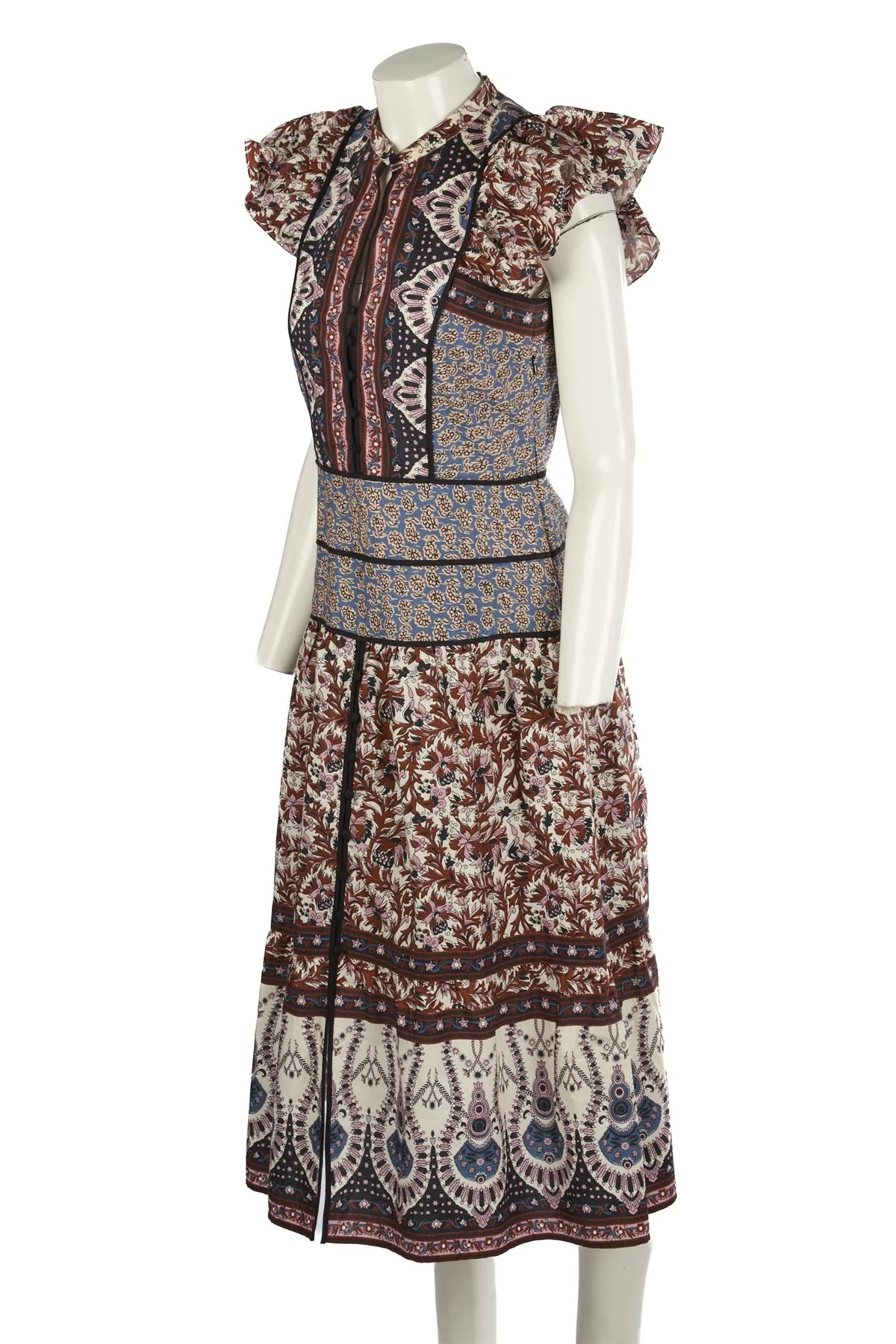 SEA NEW YORK MULTI COTTON MAXI DRESS US 6 UK 10 - Image 3