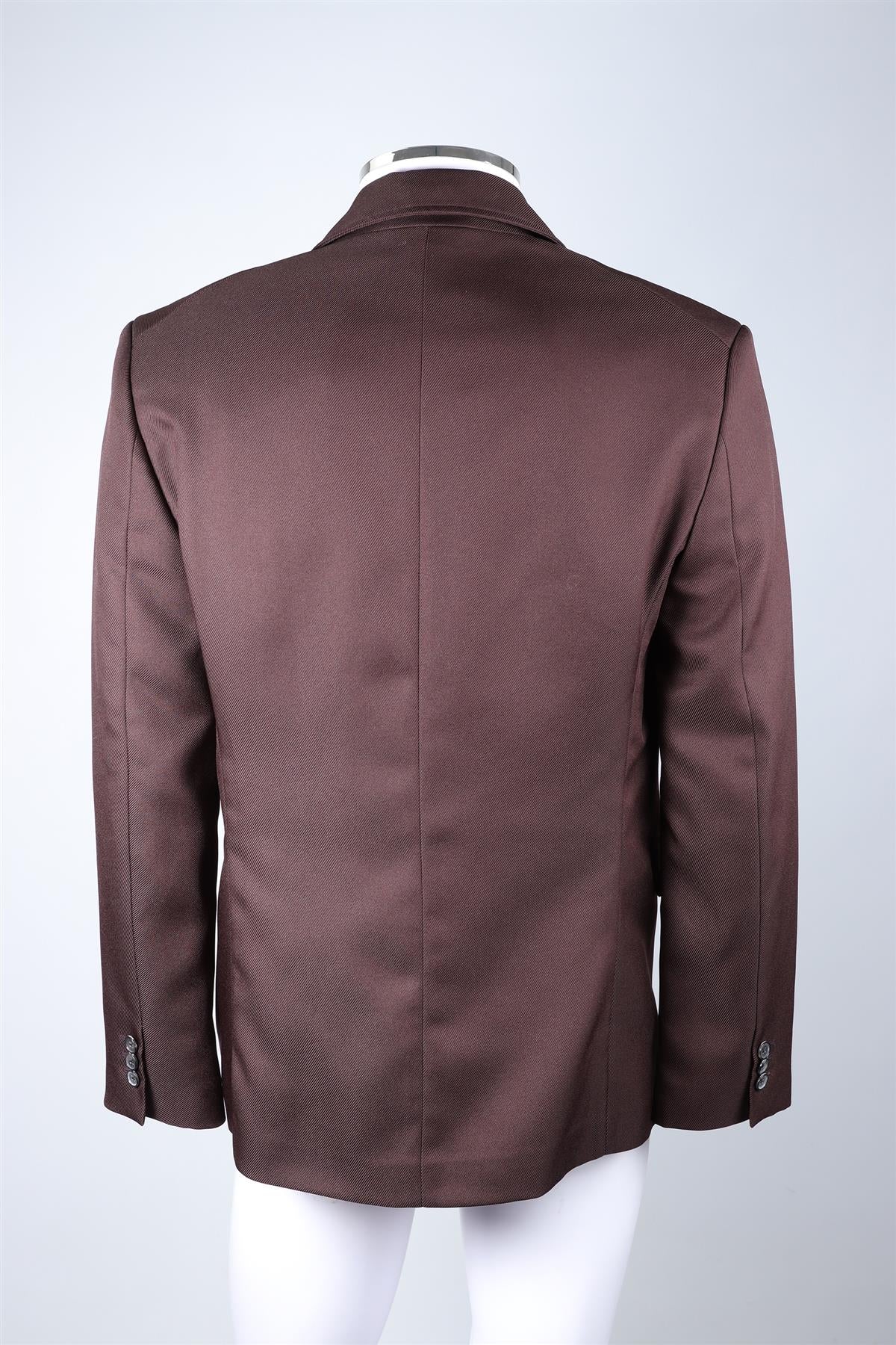 SECOND/LAYER BROWN MEN'S WOOL BLAZER IT 46 UK/US CHEST 36 - Image 4