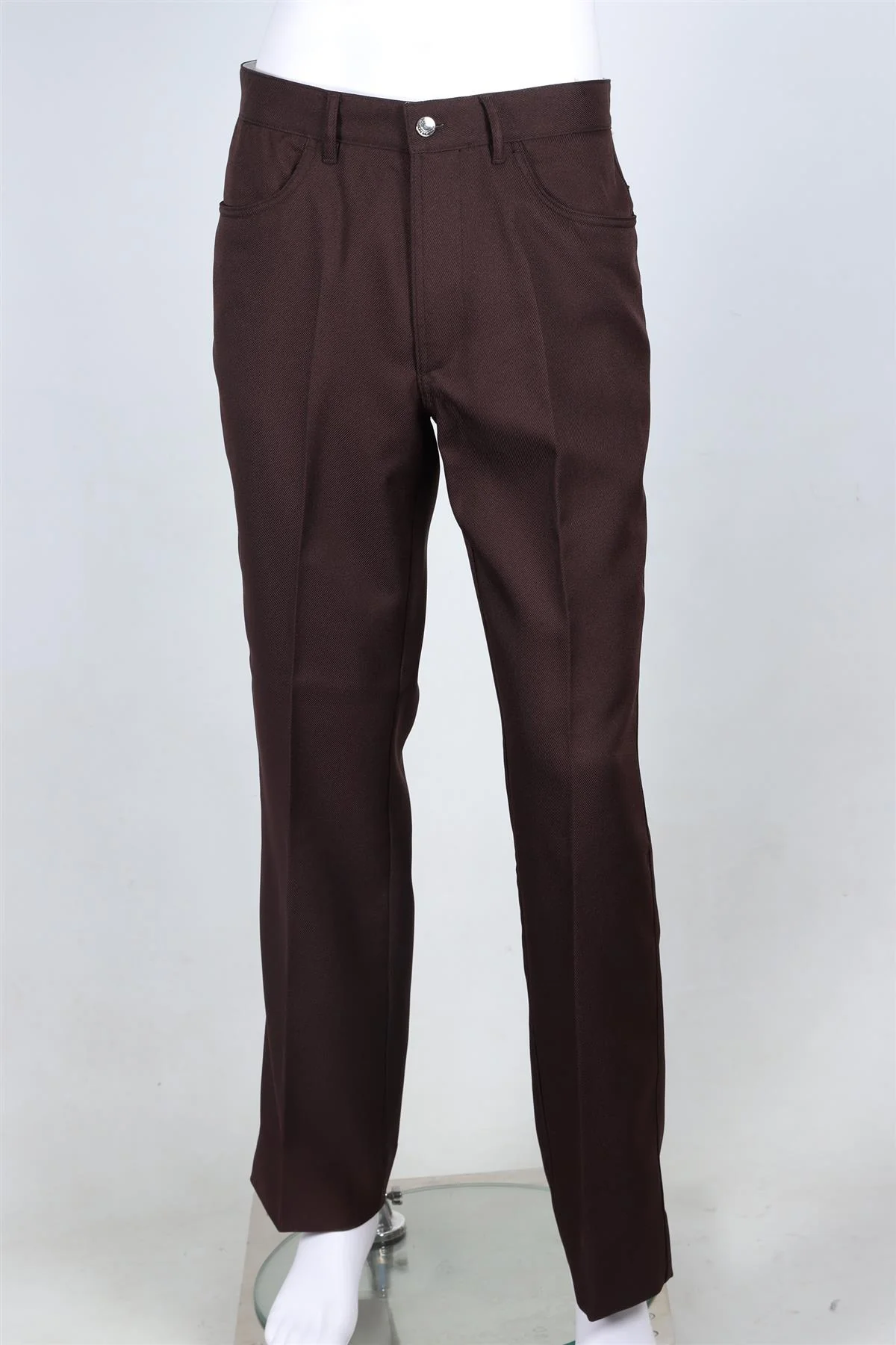 SECOND LAYER BROWN MEN'S WOVEN STRAIGHT LEG PANTS IT 46 UK/US WAIST 30 - Image 2