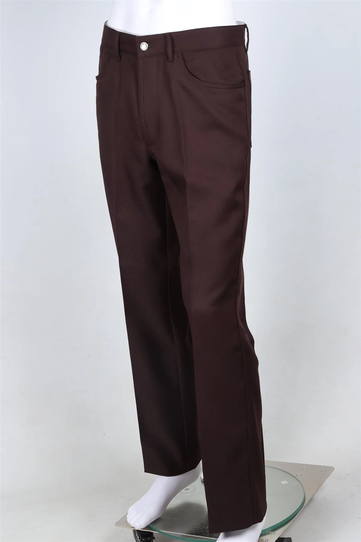 SECOND LAYER BROWN MEN'S WOVEN STRAIGHT LEG PANTS IT 46 UK/US WAIST 30 - Image 3