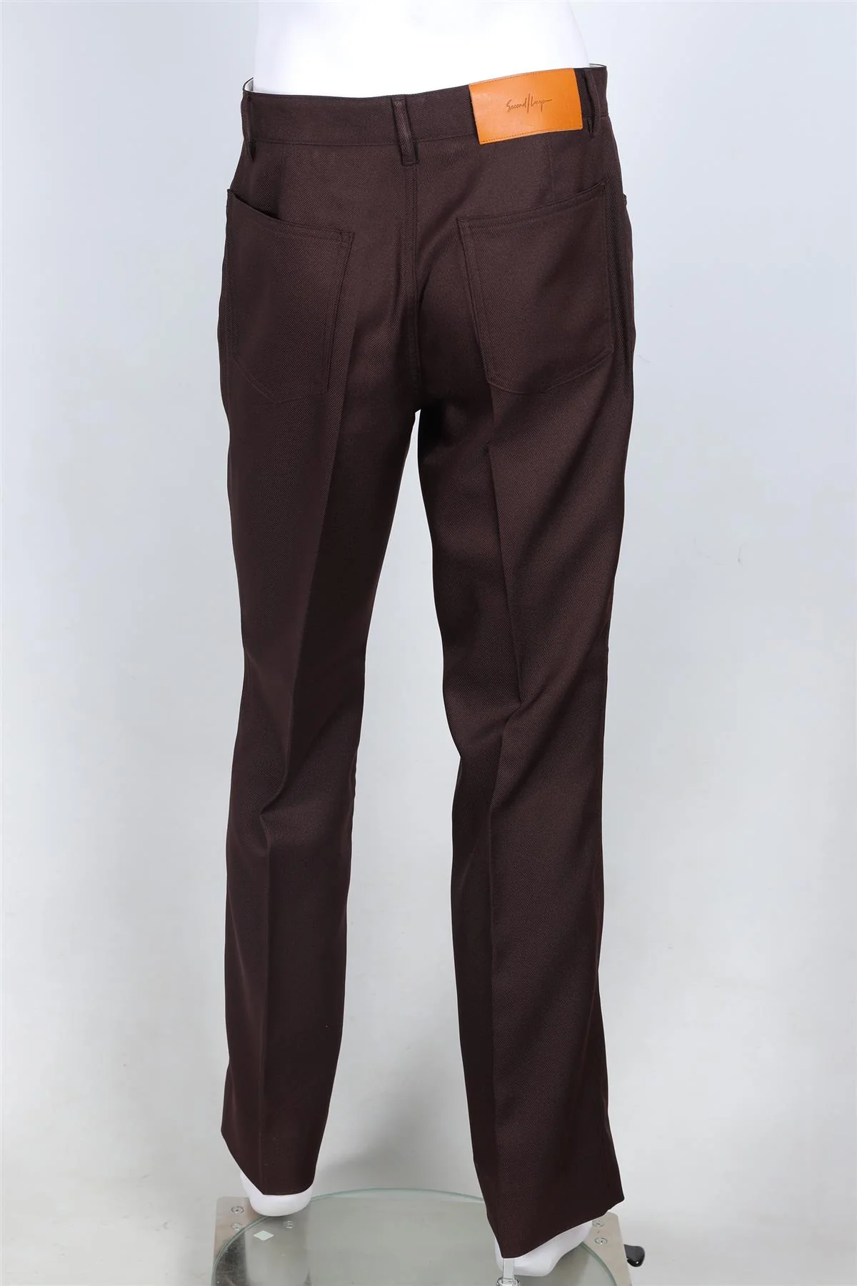 SECOND LAYER BROWN MEN'S WOVEN STRAIGHT LEG PANTS IT 46 UK/US WAIST 30 - Image 4