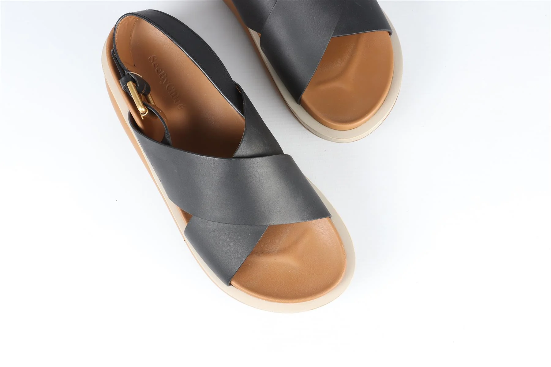 SEE BY CHLOÉ  BLACK LEATHER SANDALS EU 40 UK 7 US 10 - Image 4