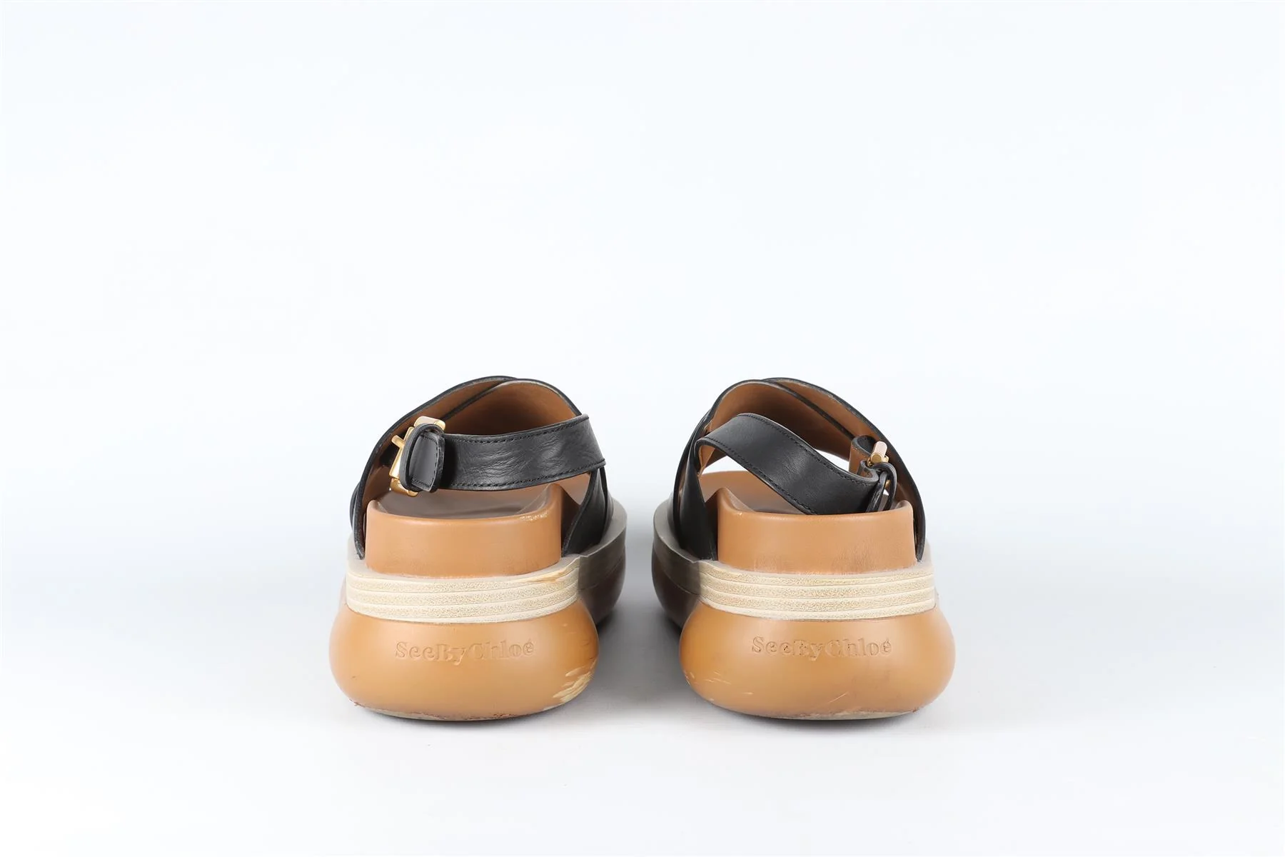 SEE BY CHLOÉ  BLACK LEATHER SANDALS EU 40 UK 7 US 10 - Image 5