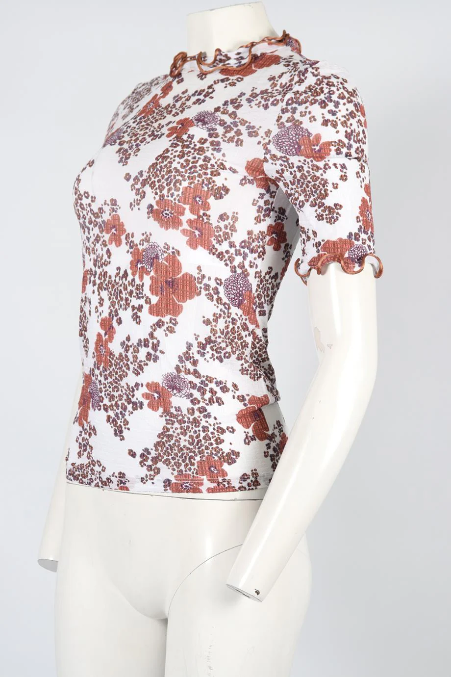 SEE BY CHLOÉ PRINTED STRETCH JERSEY TOP MEDIUM - Image 3