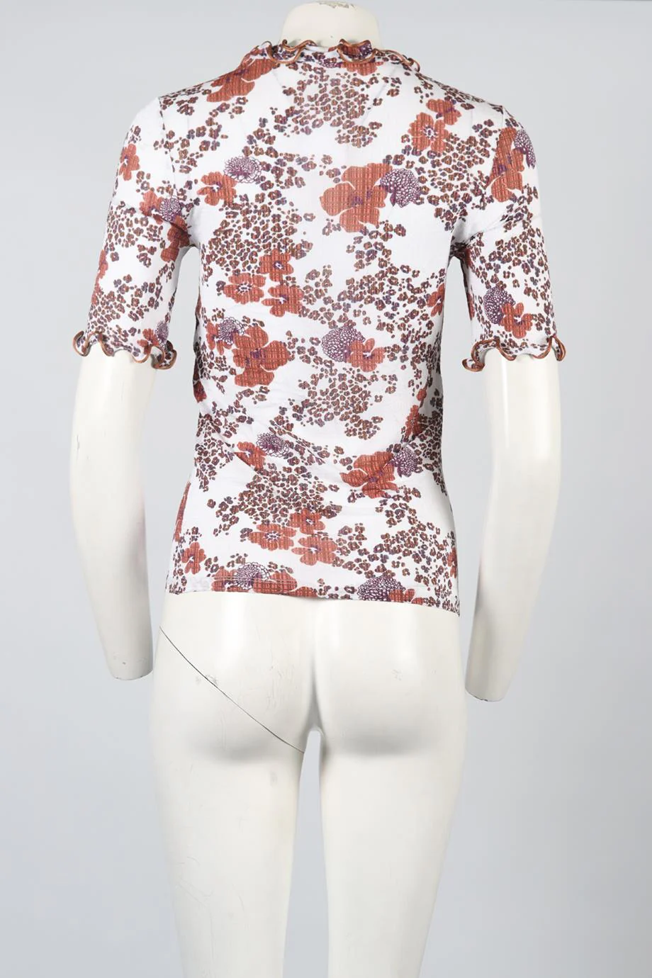 SEE BY CHLOÉ PRINTED STRETCH JERSEY TOP MEDIUM - Image 4