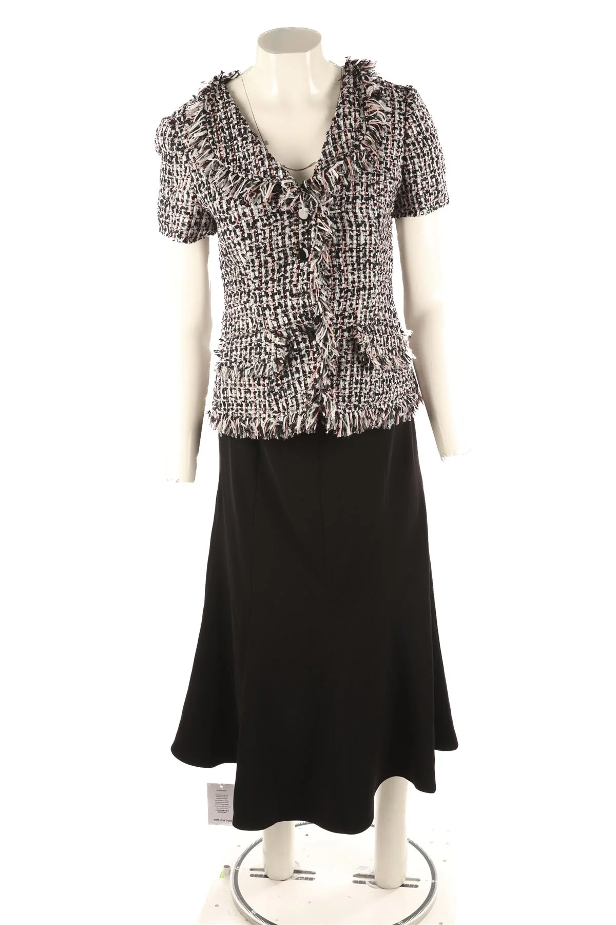 SELF-PORTRAIT BLACK CREPE MAXI DRESS UK 8 - Image 2