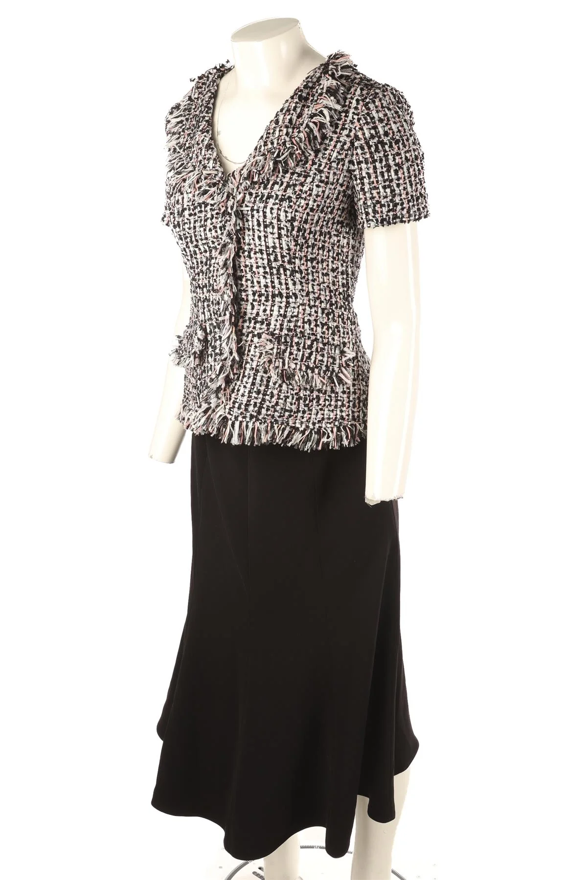 SELF-PORTRAIT BLACK CREPE MAXI DRESS UK 8 - Image 3