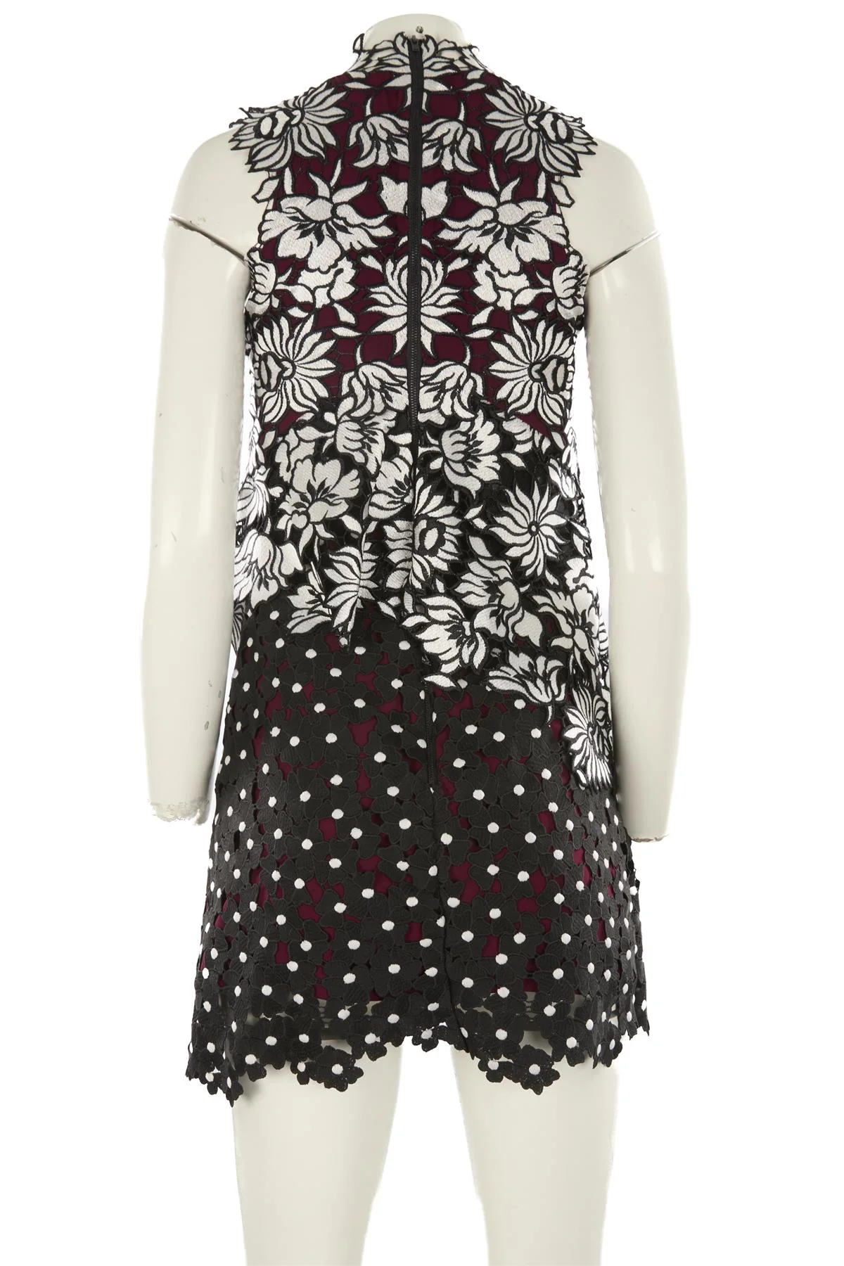SELF-PORTRAIT BLACK CROCHET MINI DRESS UK 6 - Image 4