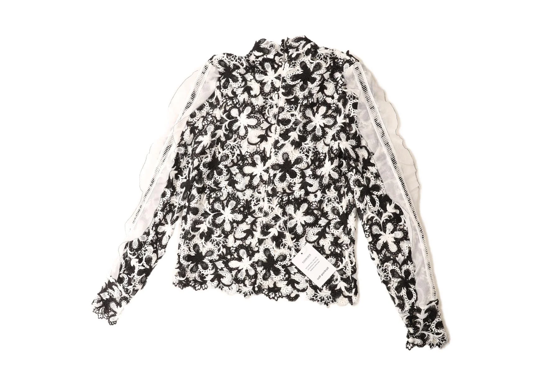 SELF-PORTRAIT BLACK CROCHET TOP UK 6 - Image 3