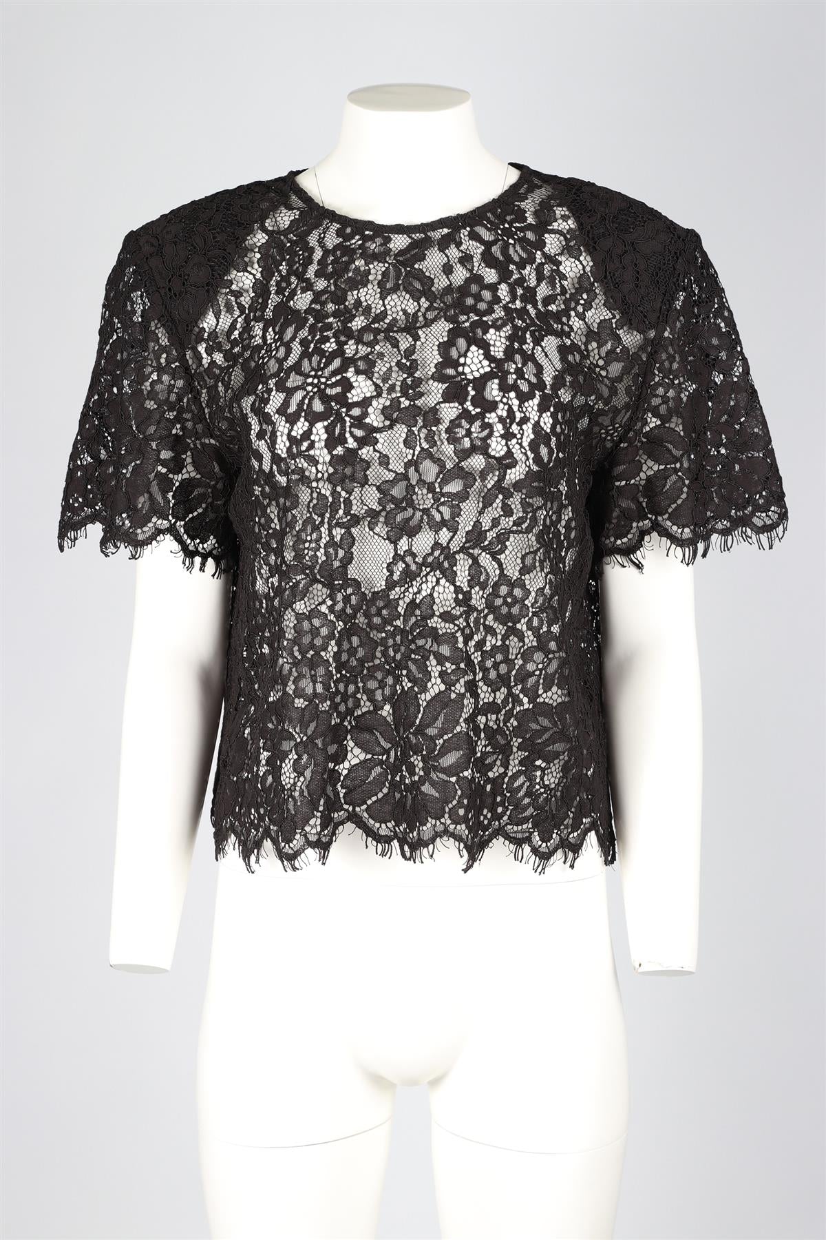 SELF-PORTRAIT BLACK LACE TOP UK 12 - Image 2