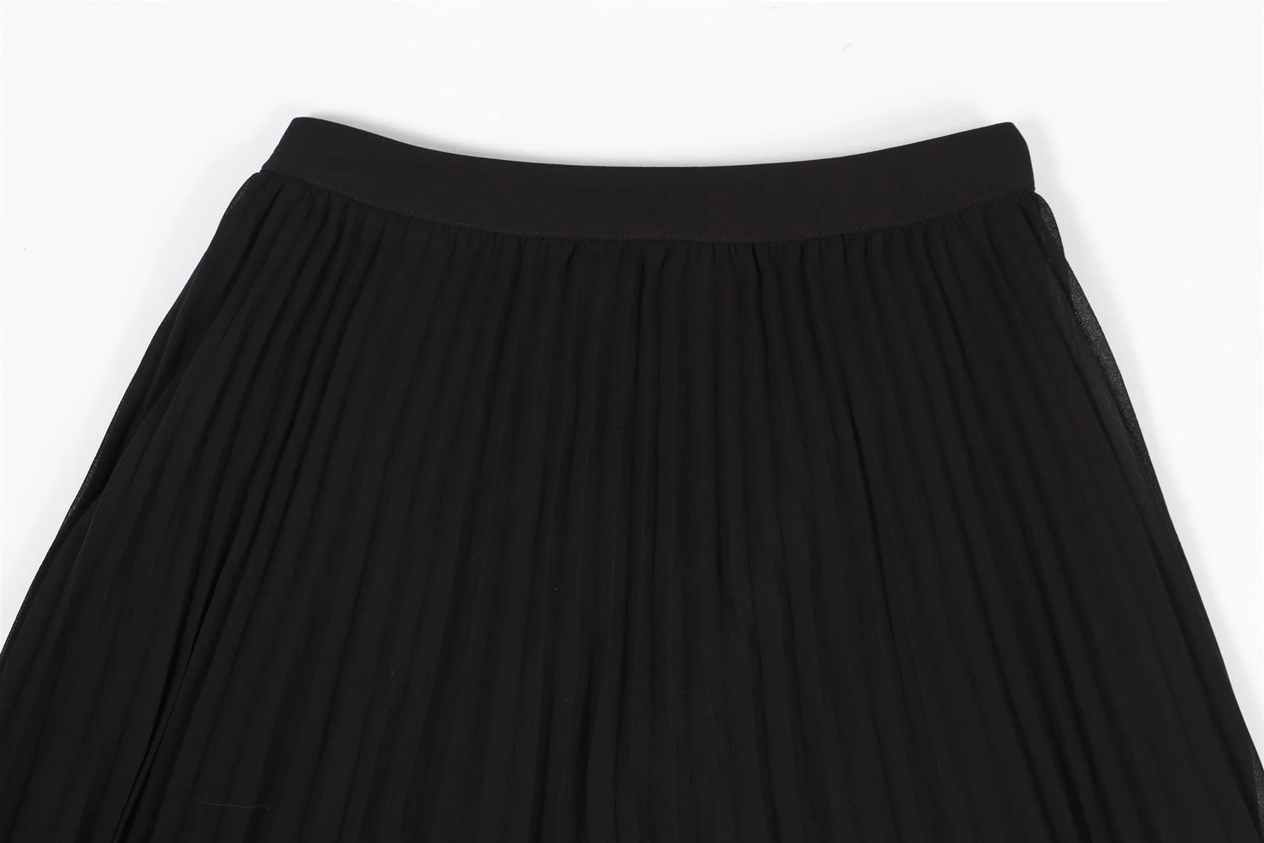 SELF-PORTRAIT BLACK PLEATED CHIFFON MIDI SKIRT UK 4 - Image 3