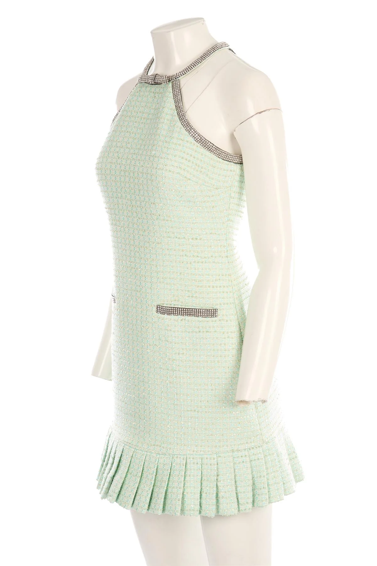SELF-PORTRAIT BLUE WOOL MINI DRESS UK 8 - Image 3