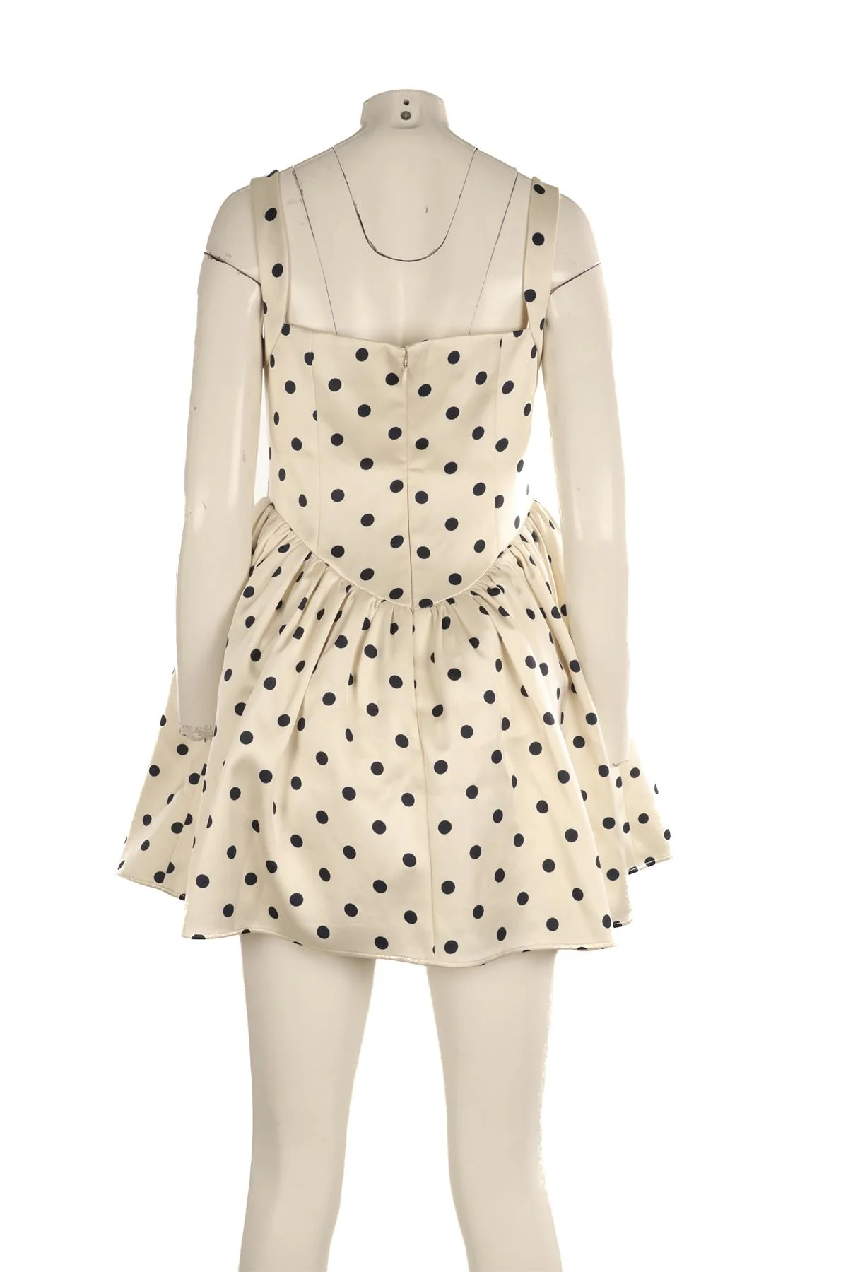 SELF-PORTRAIT CREAM SATIN MINI DRESS UK 8 - Image 4