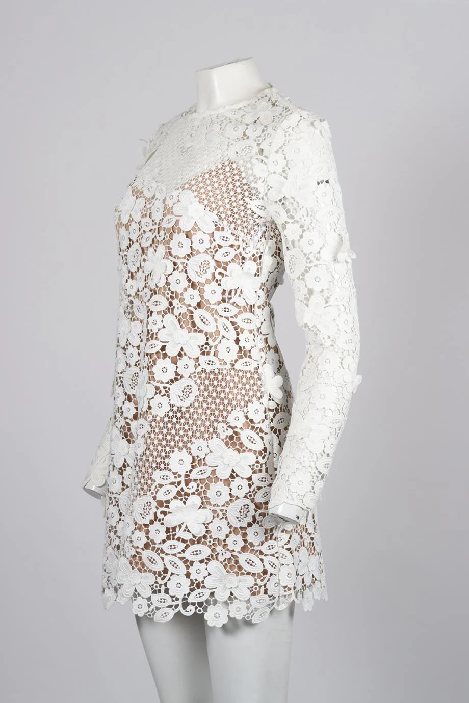 SELF-PORTRAIT CROCHET MINI DRESS UK 12 - Image 3