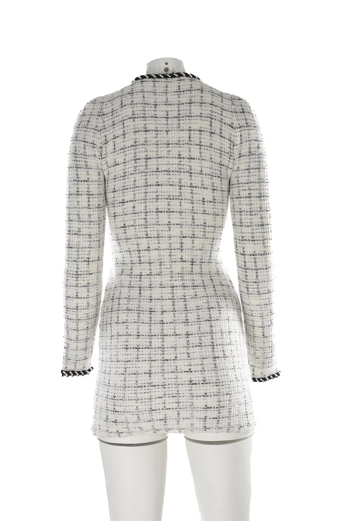 SELF-PORTRAIT ECRU KNIT MINI DRESS SMALL - Image 4