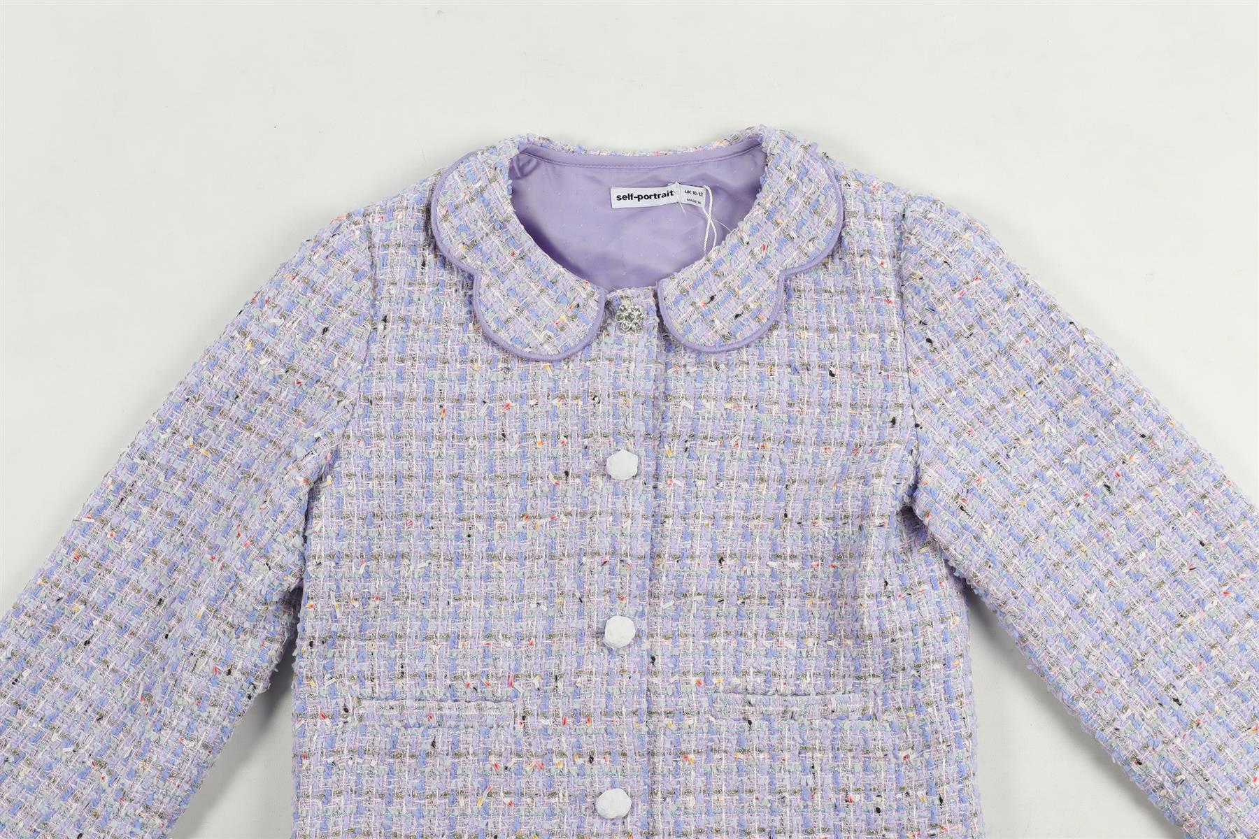 SELF-PORTRAIT PURPLE KIDS GIRLS TWEED JACKET 10-12 YEARS - Image 3