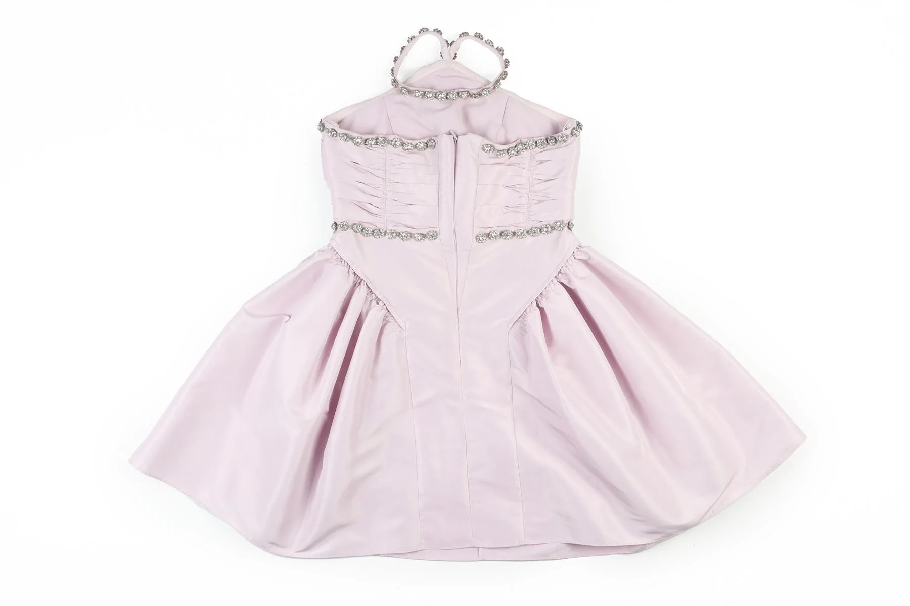 SELF-PORTRAIT PURPLE TAFFETA MINI DRESS UK 4 - Image 4