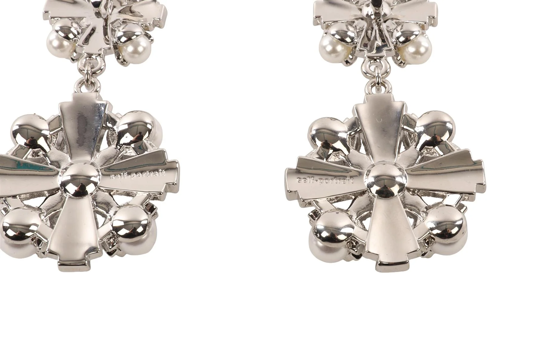 SELF PORTRAIT SILVER CLIP EARRINGS - Image 5