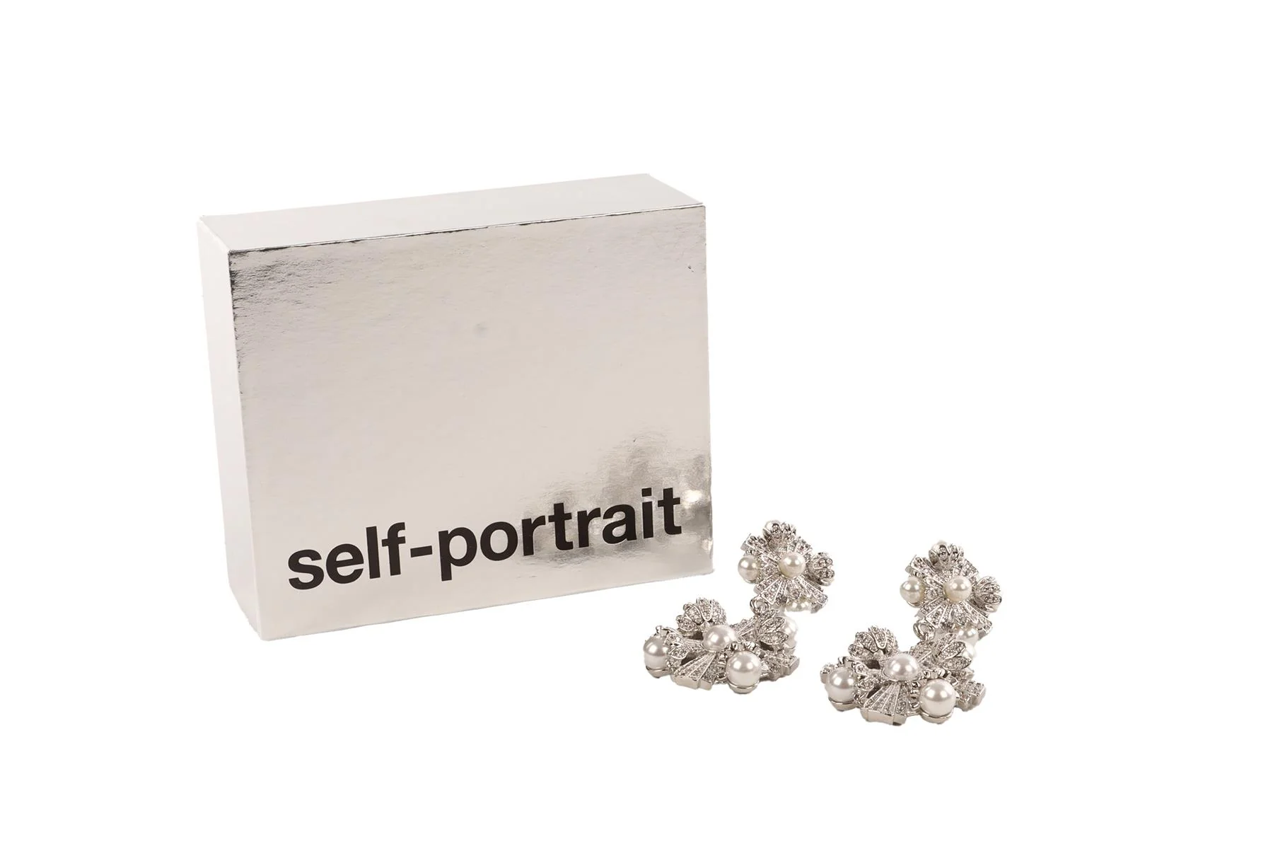 SELF PORTRAIT SILVER CLIP EARRINGS - Image 6