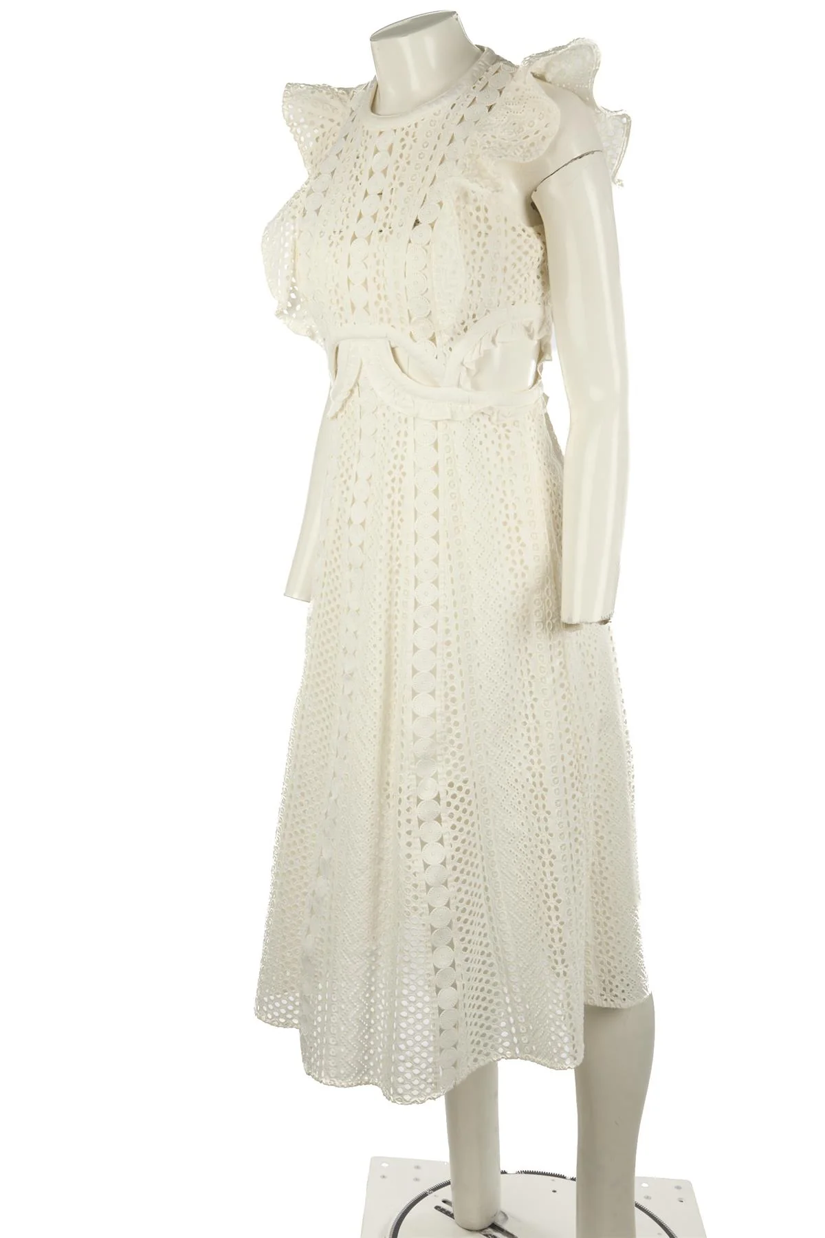 SELF-PORTRAIT WHITE CROCHET MAXI DRESS UK 10 - Image 3