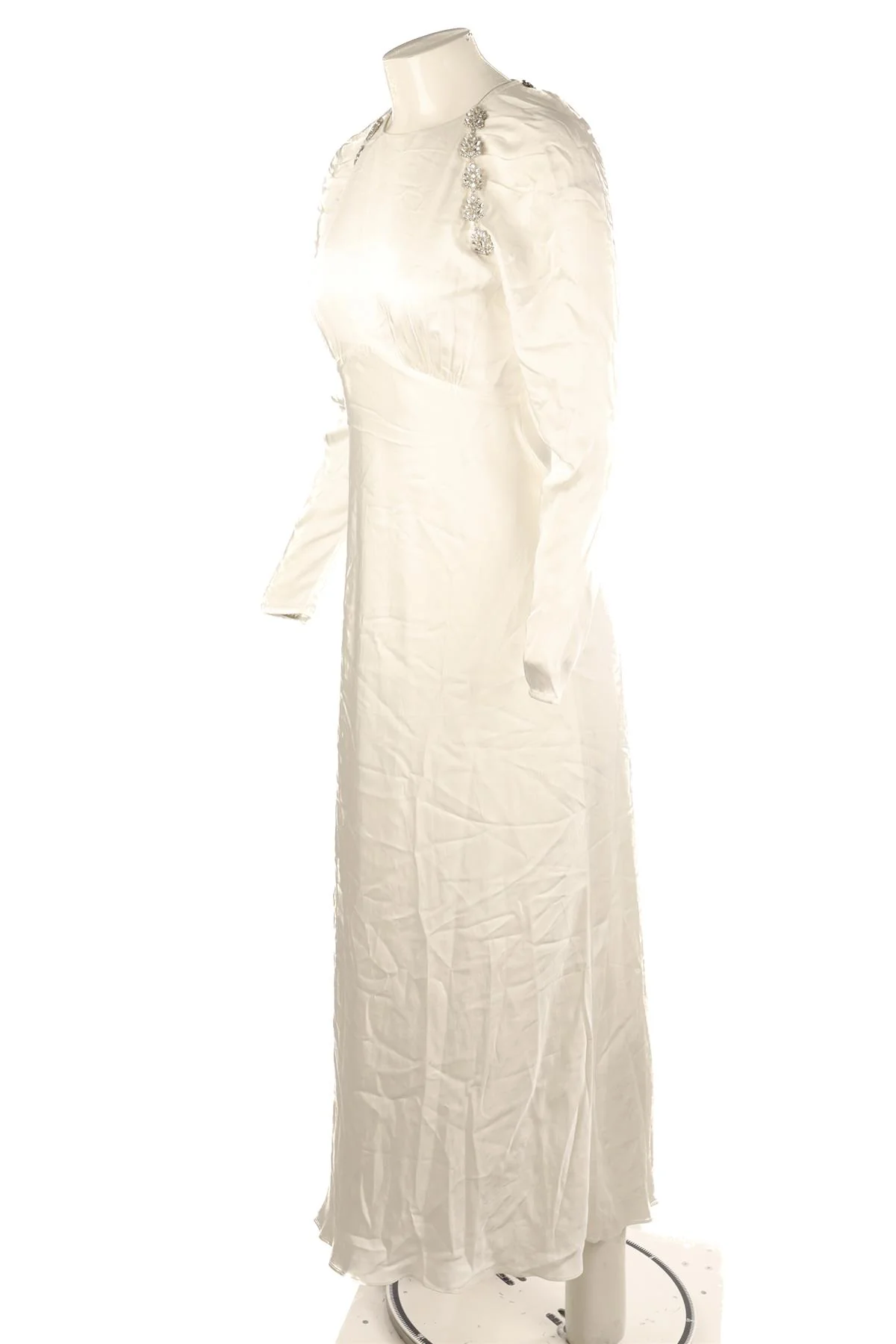 SELF-PORTRAIT WHITE SATIN MAXI DRESS UK 8 - Image 3