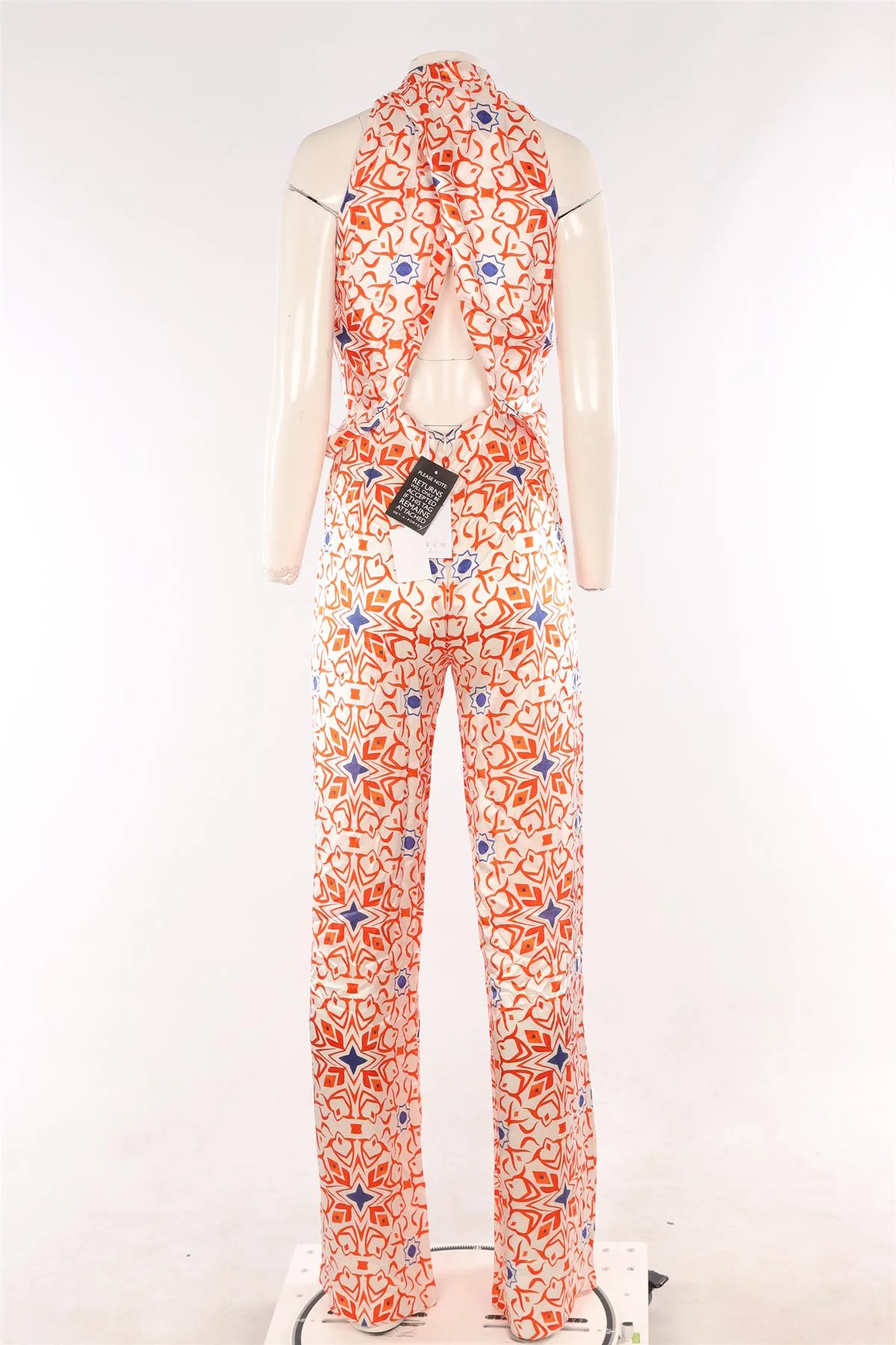 SEREN LONDON MULTI SILK JUMPSUIT MEDIUM - Image 4