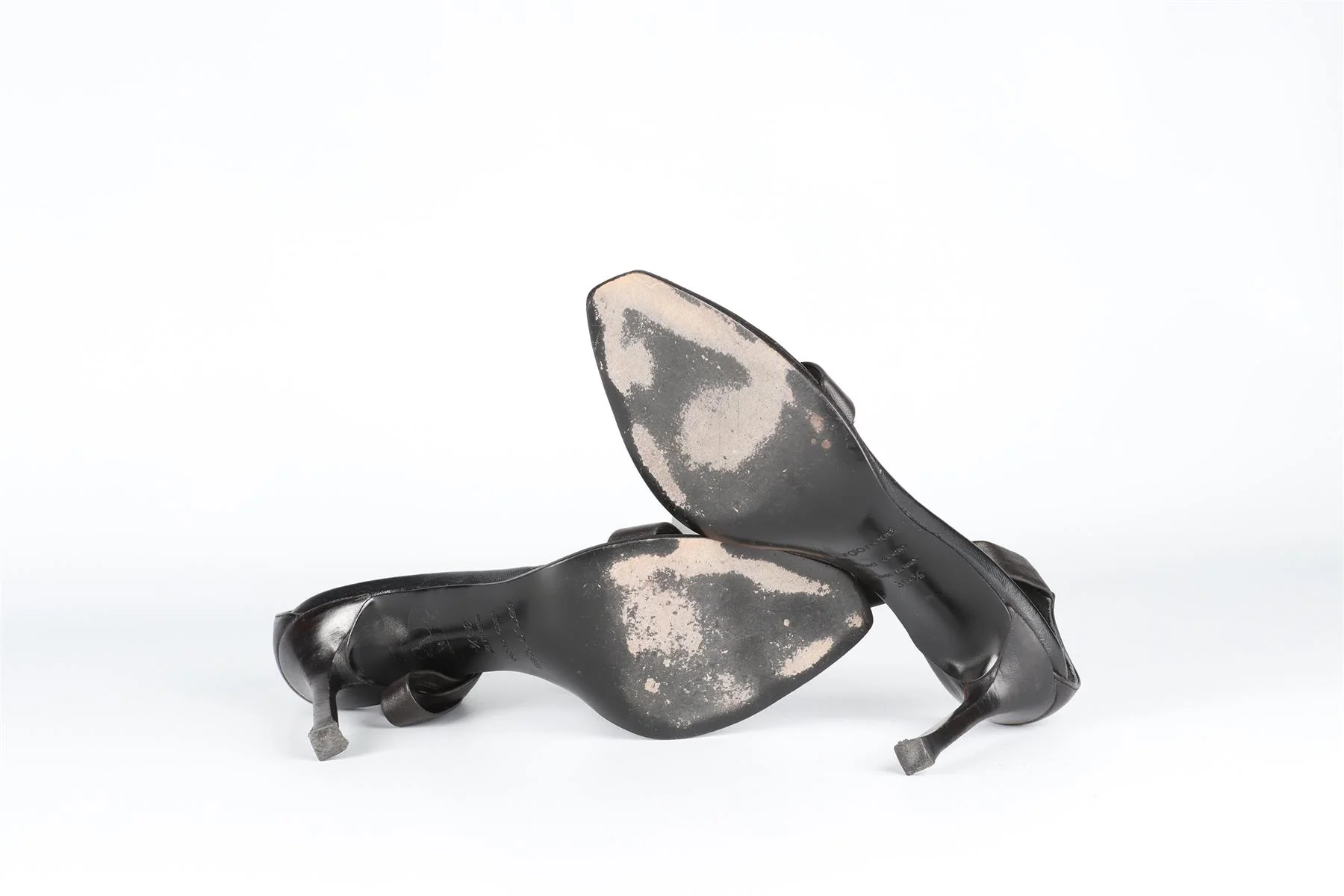 SERGIO ROSSI BLACK LEATHER SANDALS EU 35.5 UK 2.5 US 5.5 - Image 6
