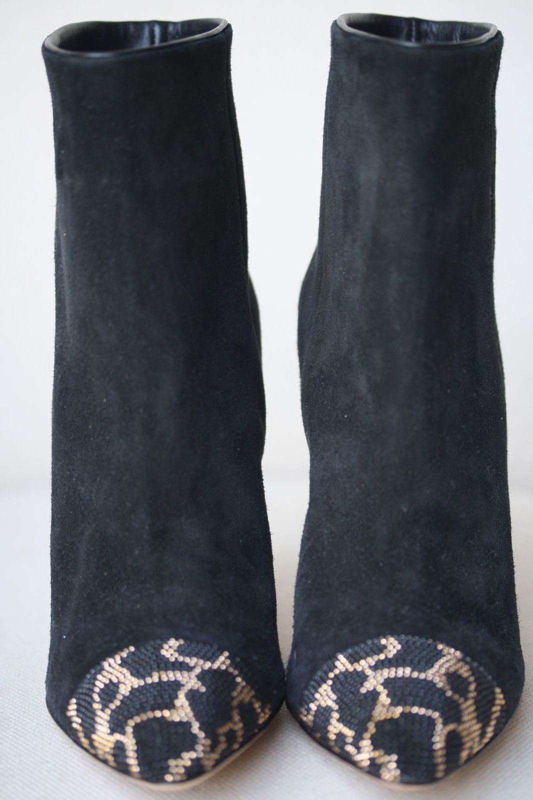 SERGIO ROSSI BLACK SUEDE ANKLE BOOTS  EU 37.5 UK 4.5 US 7.5 - Image 8