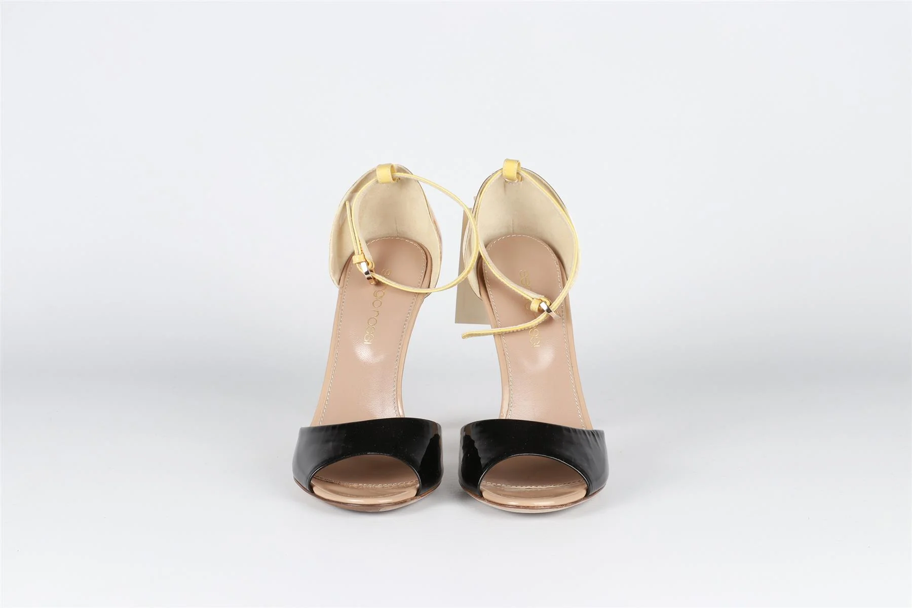 SERGIO ROSSI GOLD AND BLACK LEATHER SANDALS EU 35.5 UK 2.5 US 5.5 - Image 3