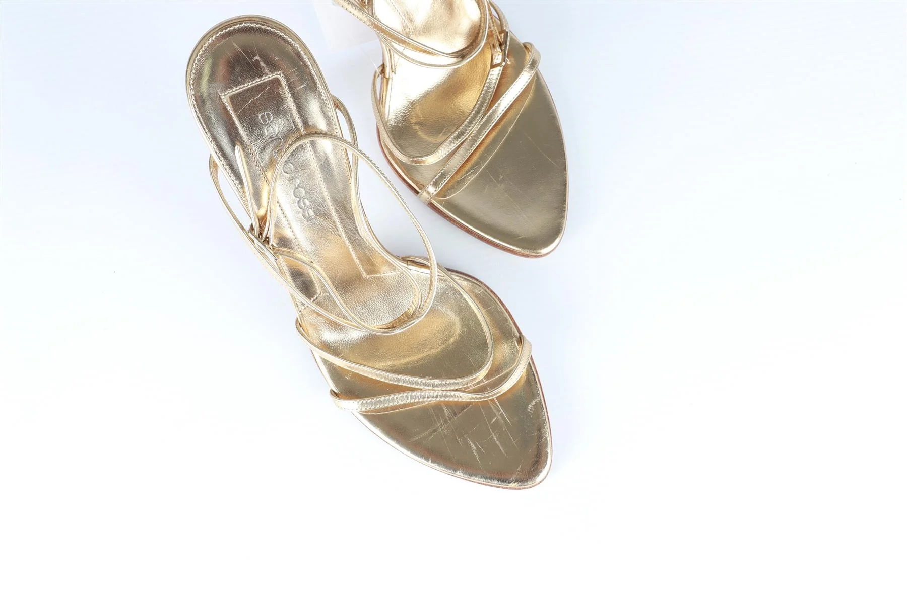 SERGIO ROSSI GOLD LEATHER SANDALS EU 36 UK 3 US 6 - Image 4