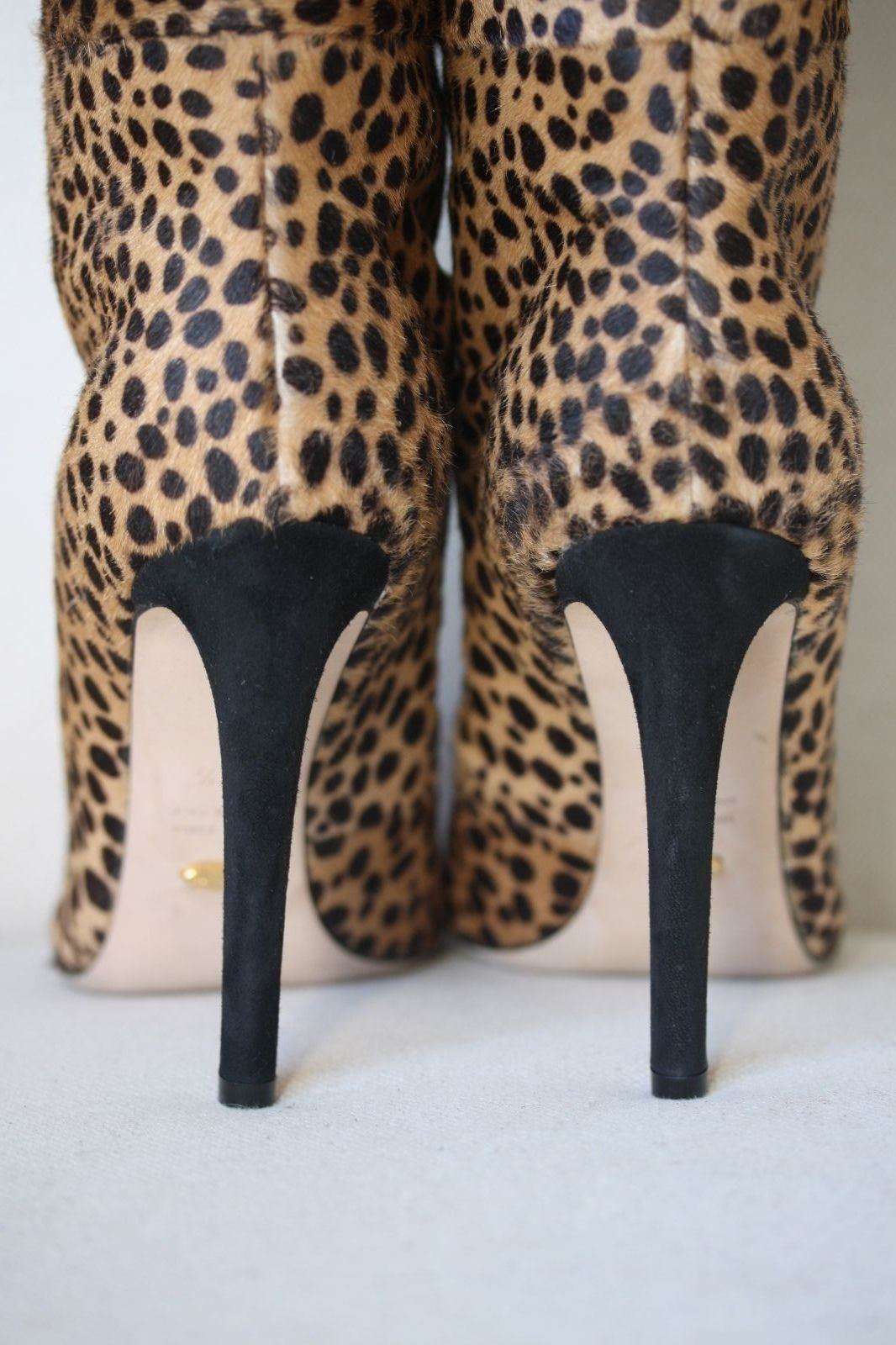 SERGIO ROSSI LEOPARD PRINT PONY-HAIR BOOTS EU 38 UK 5 US 8 - Image 3