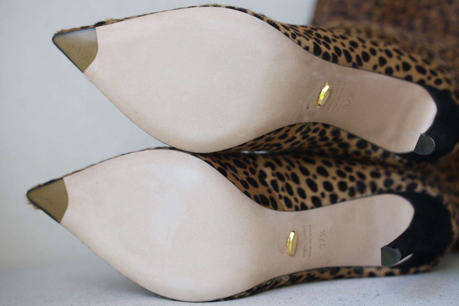 SERGIO ROSSI LEOPARD PRINT PONY-HAIR BOOTS EU 38 UK 5 US 8 - Image 4
