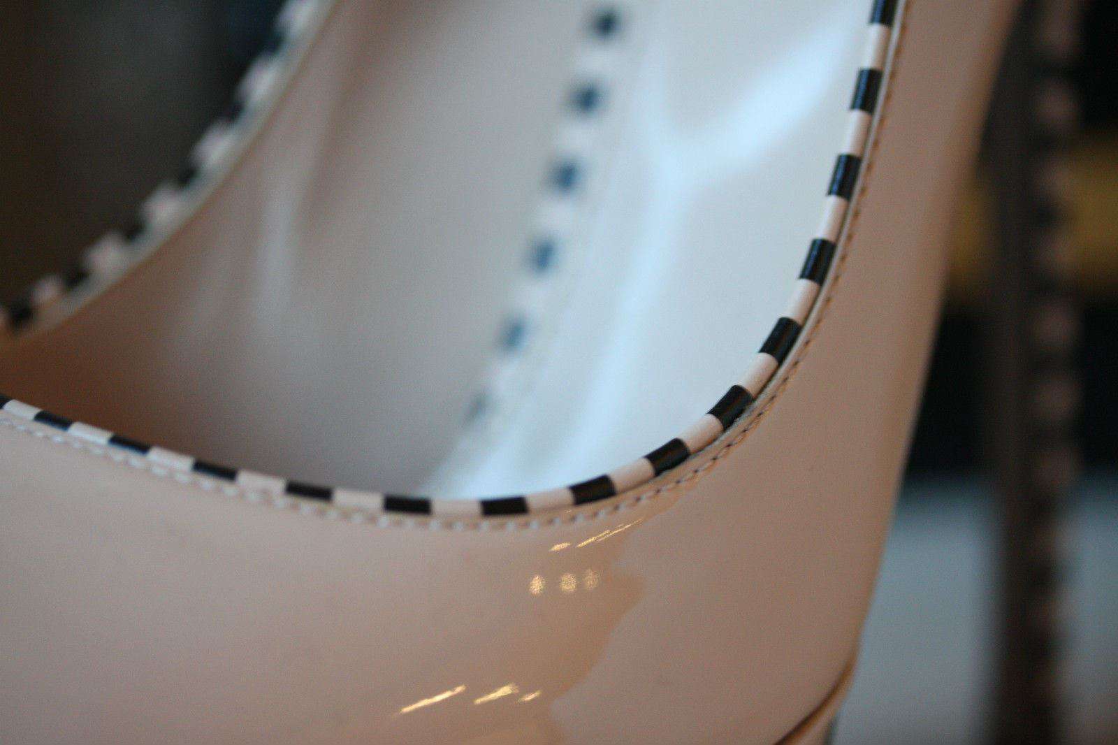 SERGIO ROSSI OPTIKALA PATENT NUDE STRIPED HEELS EU 38.5 UK 5.5 - Image 4