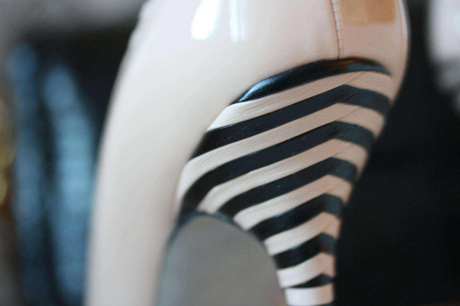 SERGIO ROSSI OPTIKALA PATENT NUDE STRIPED HEELS EU 38.5 UK 5.5 - Image 6