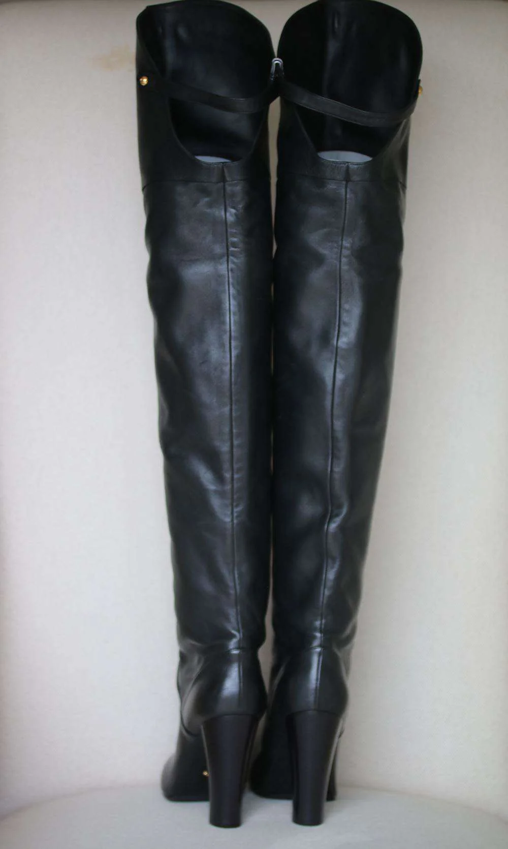 SERGIO ROSSI OVER-THE-KNEE LEATHER BOOTS EU 37.5 UK 4.5 US 7.5 - Image 4