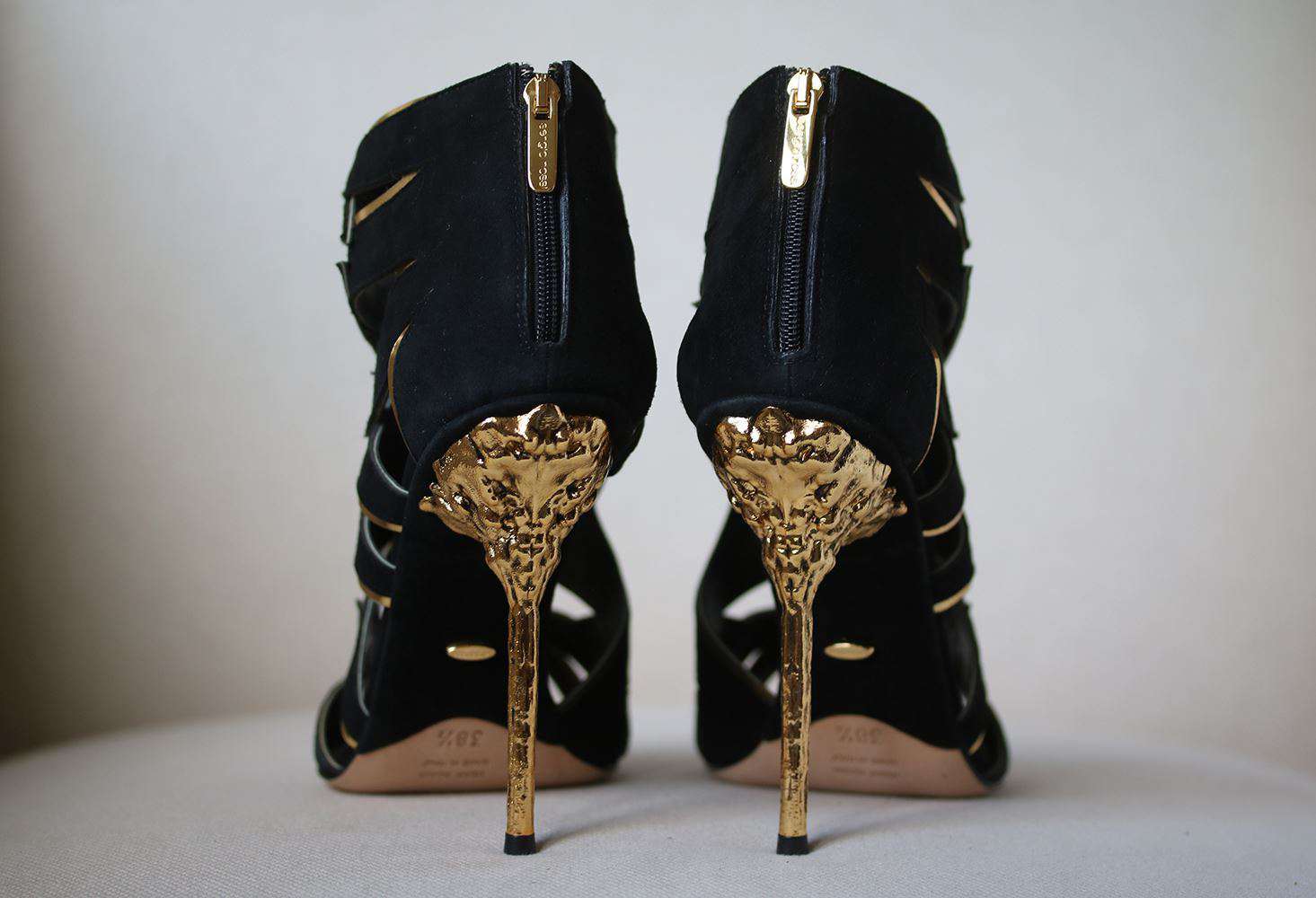 SERGIO ROSSI RAMAGE LEAF CUTOUT CAGED SANDALS EU 38.5 UK 5.5 US 8.5 - Image 5