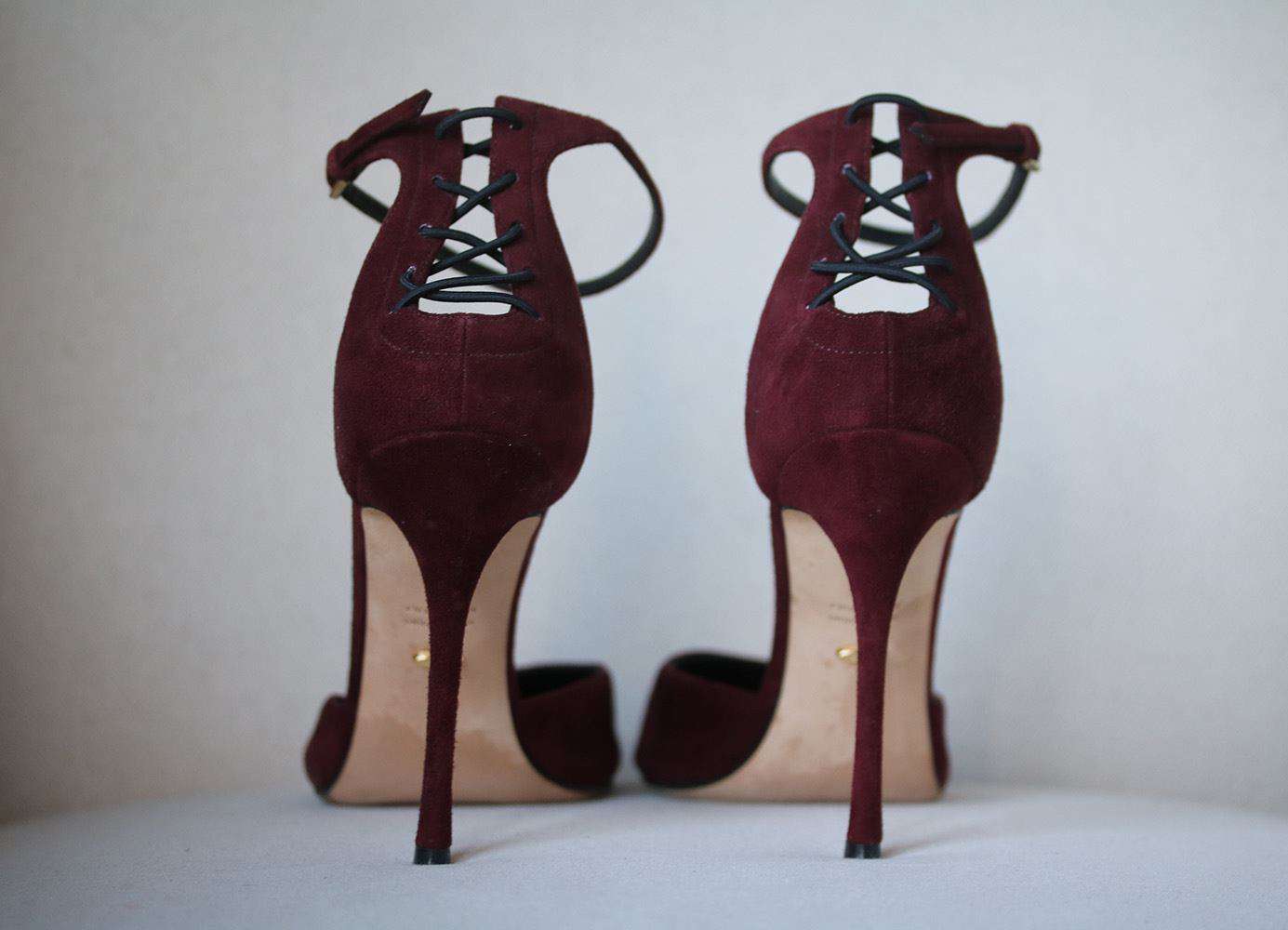 SERGIO ROSSI ROYAL LACE UP SUEDE PUMPS EU 39 UK 6 US 9 - Image 4