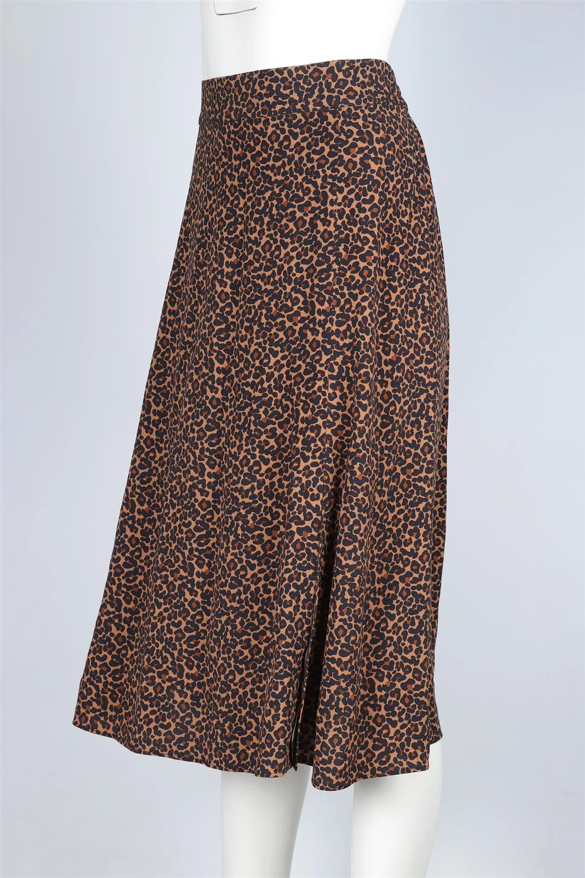 SEZANE BROWN VISCOSE MIDI SKIRT FR 44 UK 16 - Image 3
