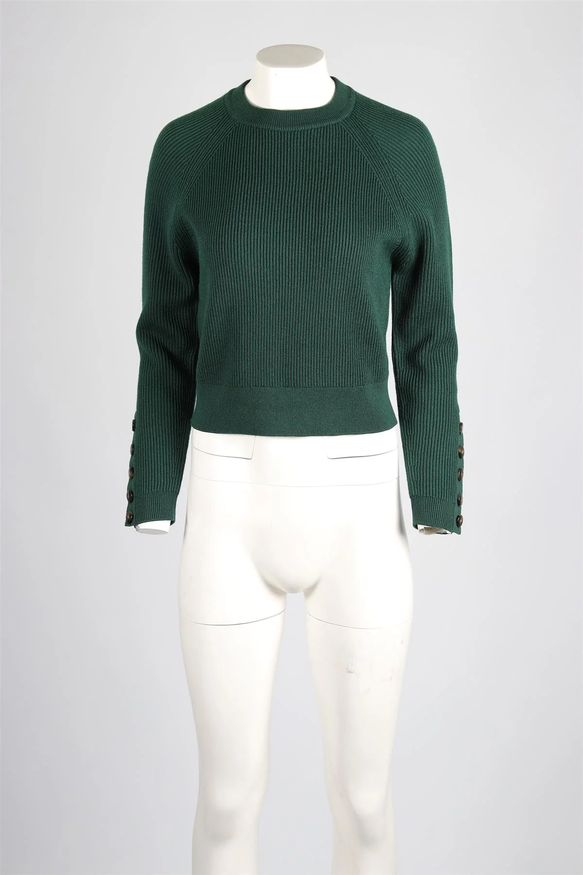 SEZANE GREEN WOOL SWEATER SMALL - Image 2