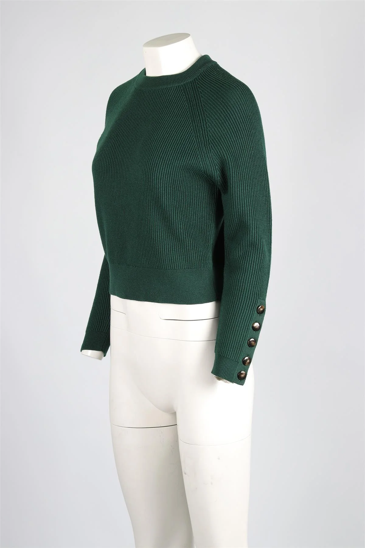 SEZANE GREEN WOOL SWEATER SMALL - Image 3