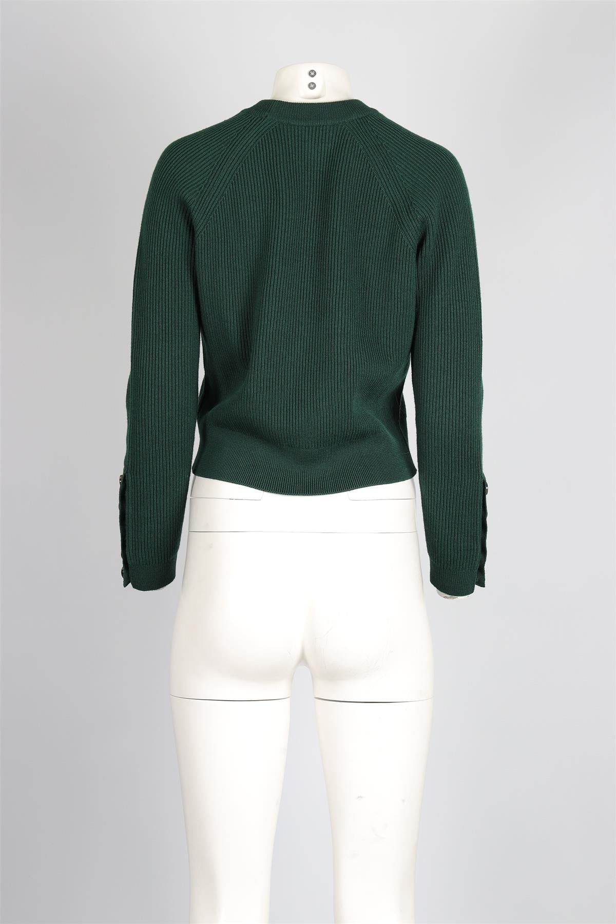 SEZANE GREEN WOOL SWEATER SMALL - Image 4