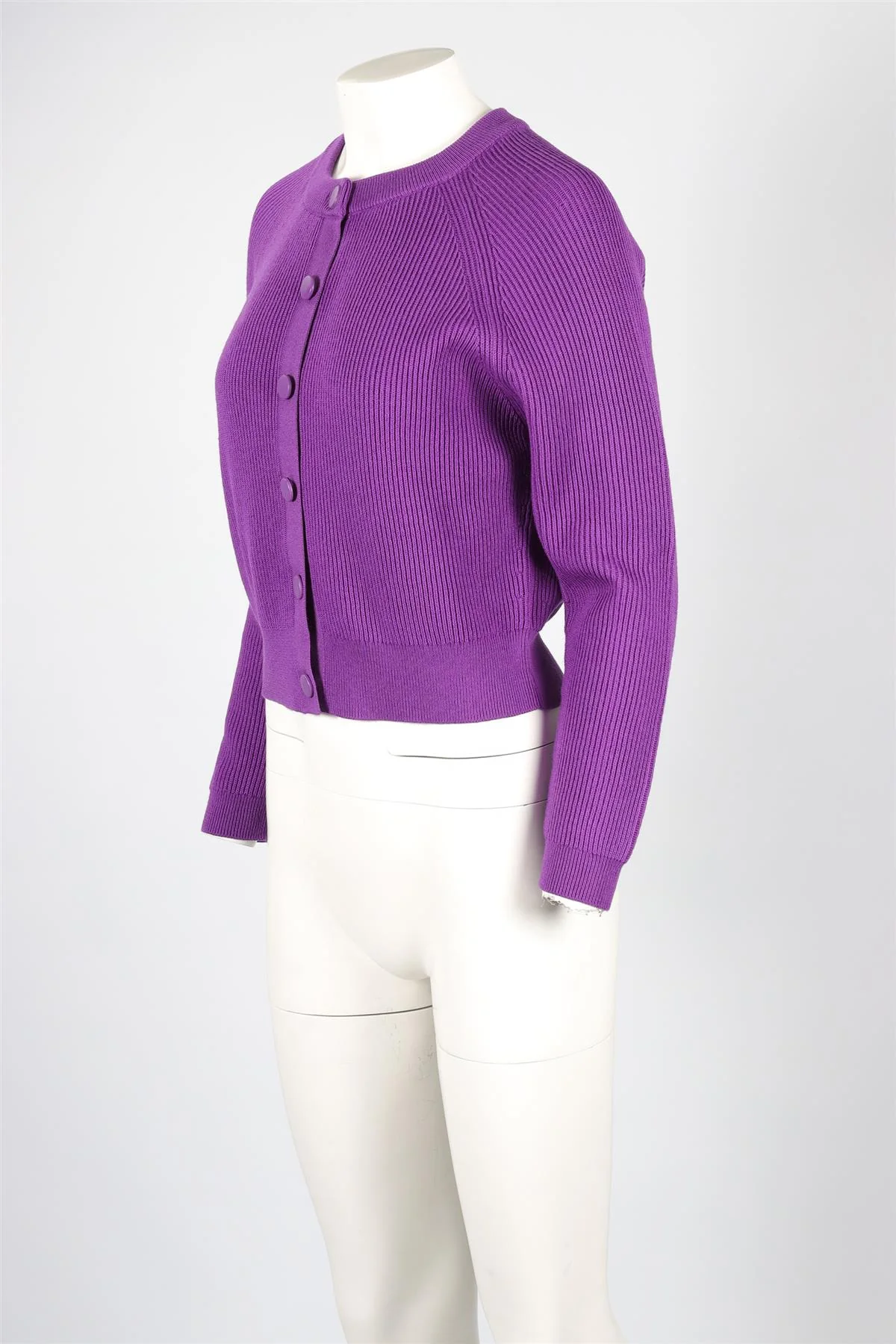 SEZANE PURPLE WOOL CARDIGAN MEDIUM - Image 3