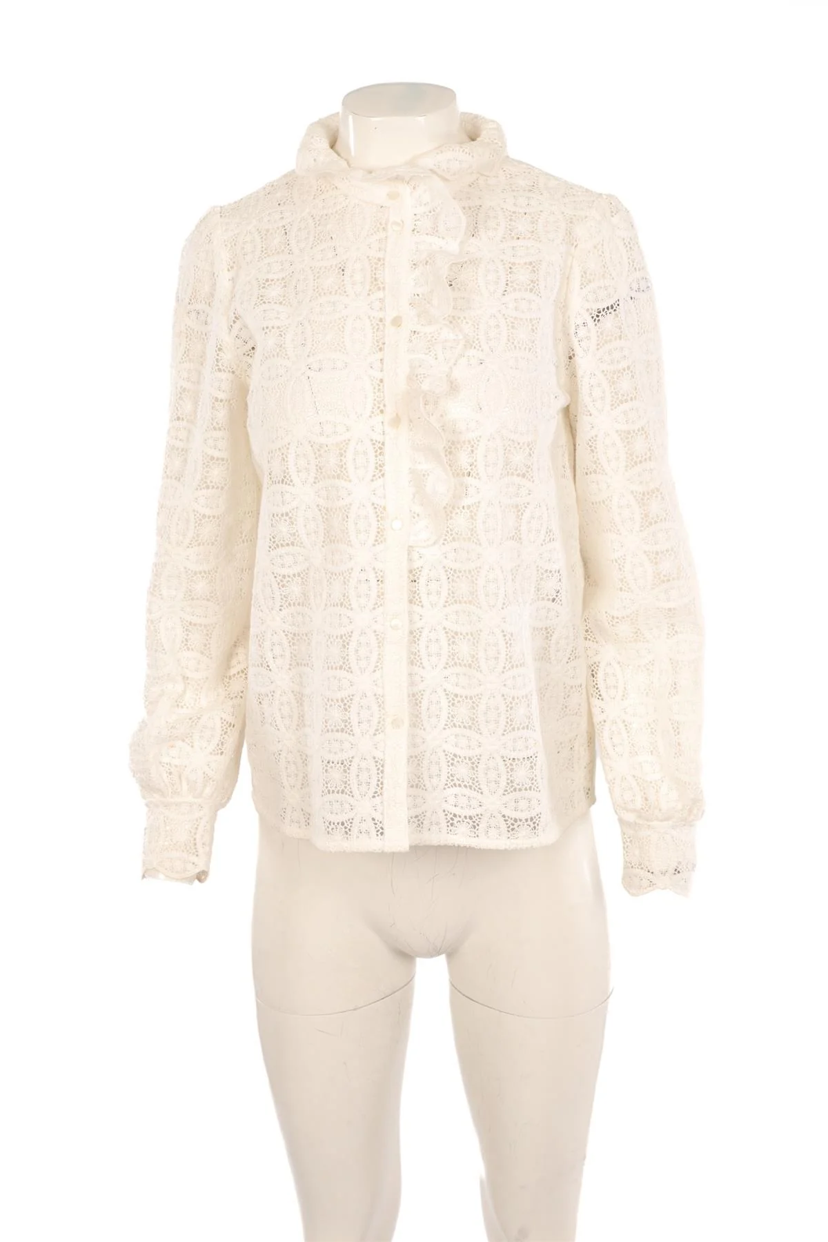 SÉZANE WHITE CROCHET TOP FR 36 UK 8 - Image 2