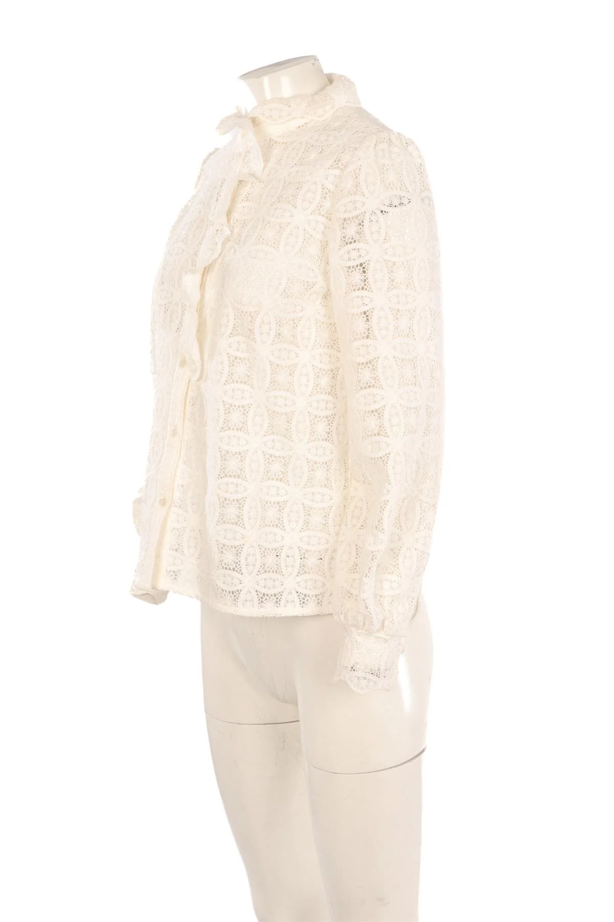 SÉZANE WHITE CROCHET TOP FR 36 UK 8 - Image 3