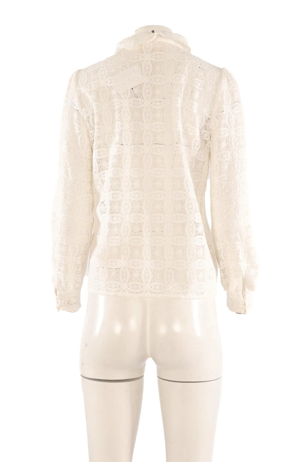 SÉZANE WHITE CROCHET TOP FR 36 UK 8 - Image 4