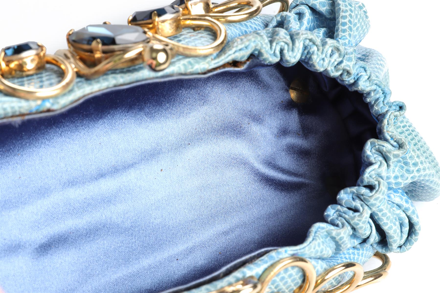 SHANA LONDON BLUE CRYSTAL AND PYTHON CLUTCH - Image 10