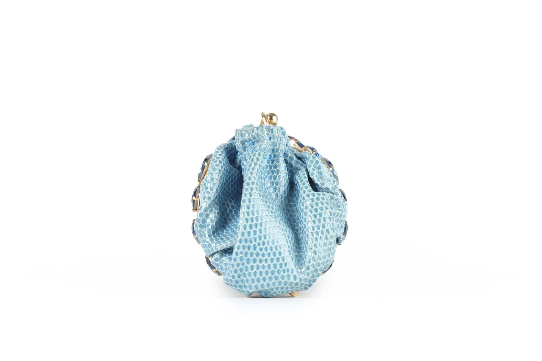 SHANA LONDON BLUE CRYSTAL AND PYTHON CLUTCH - Image 4