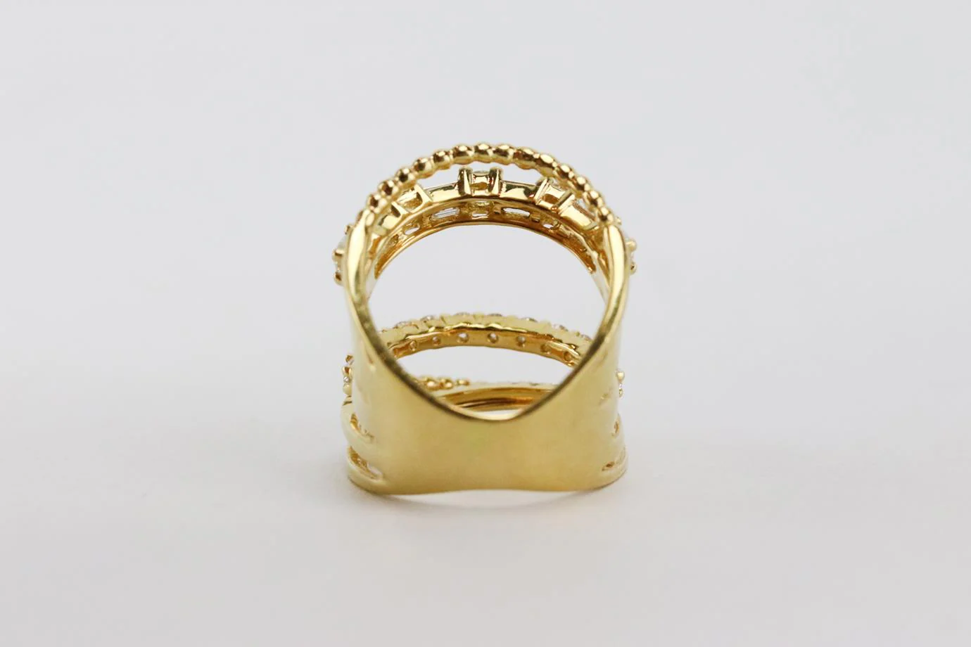 SHAY 18K YELLOW GOLD AND MIXED DIAMOND RING 16 MM - Image 4